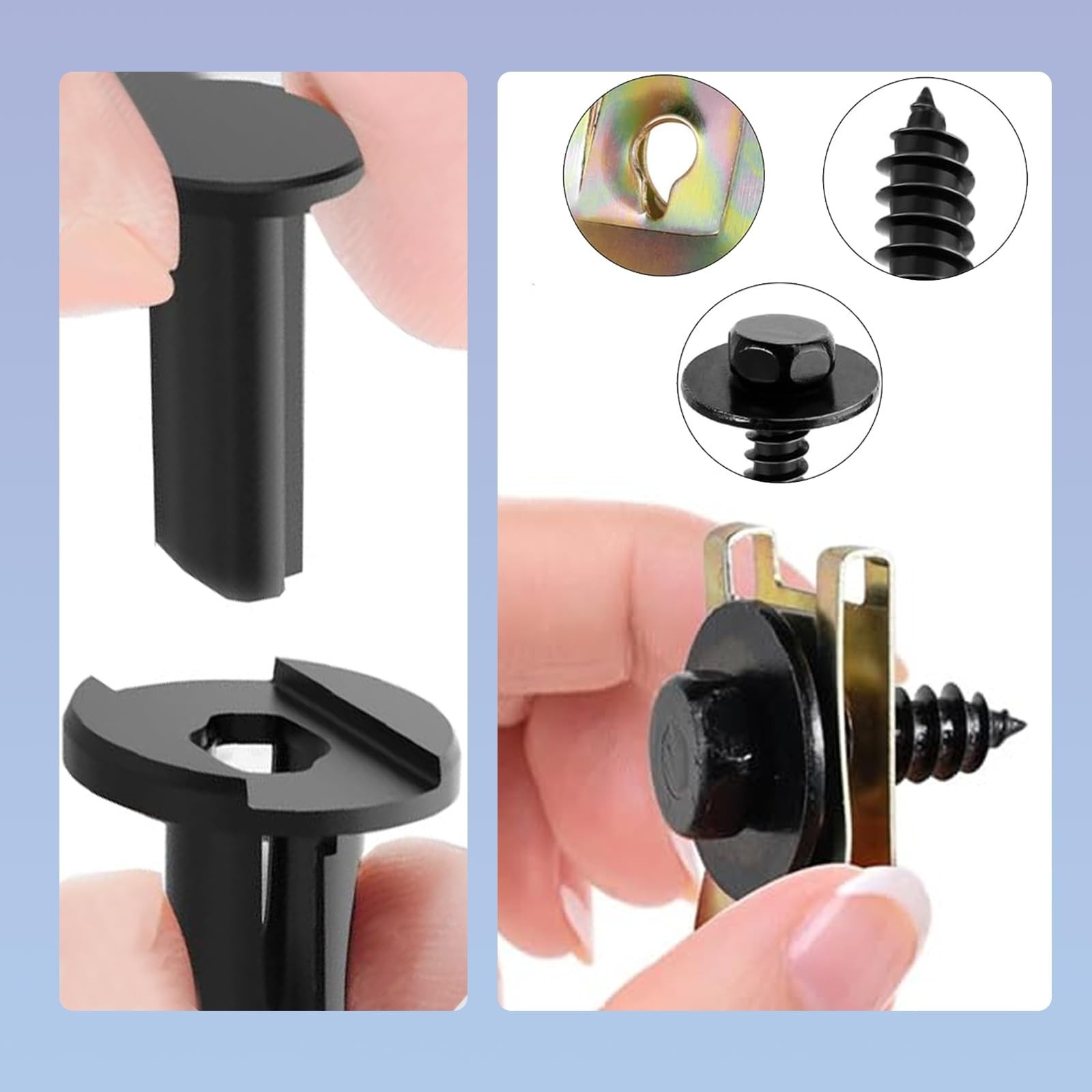 100 PCS Car Body Fasteners Assortment Kit, Bumper Fender Splash Guard Screws …