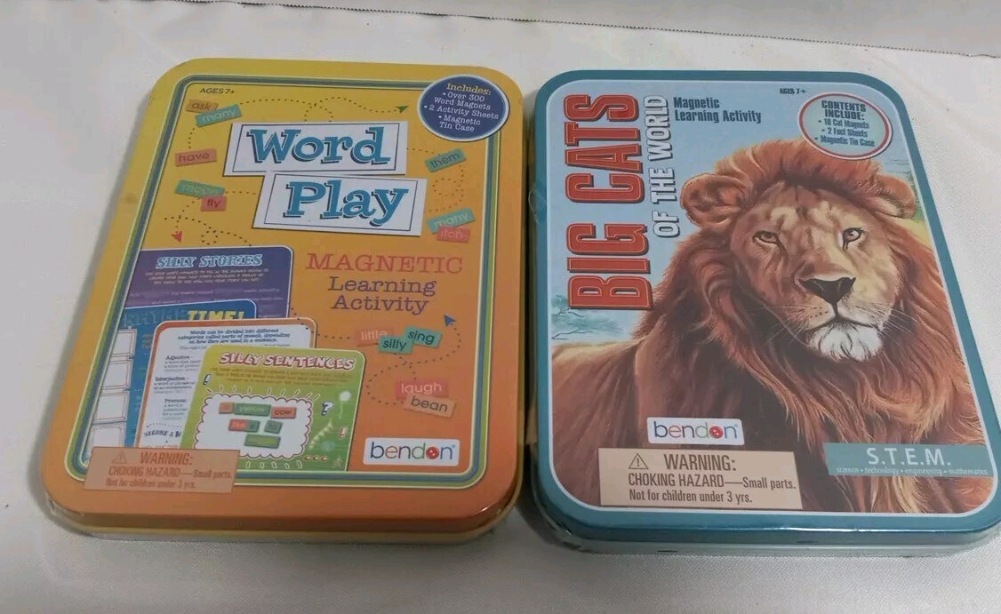 Bendon Word Play & Big Cats Magnetic Learning Activity Lot Of 2 New Unopened