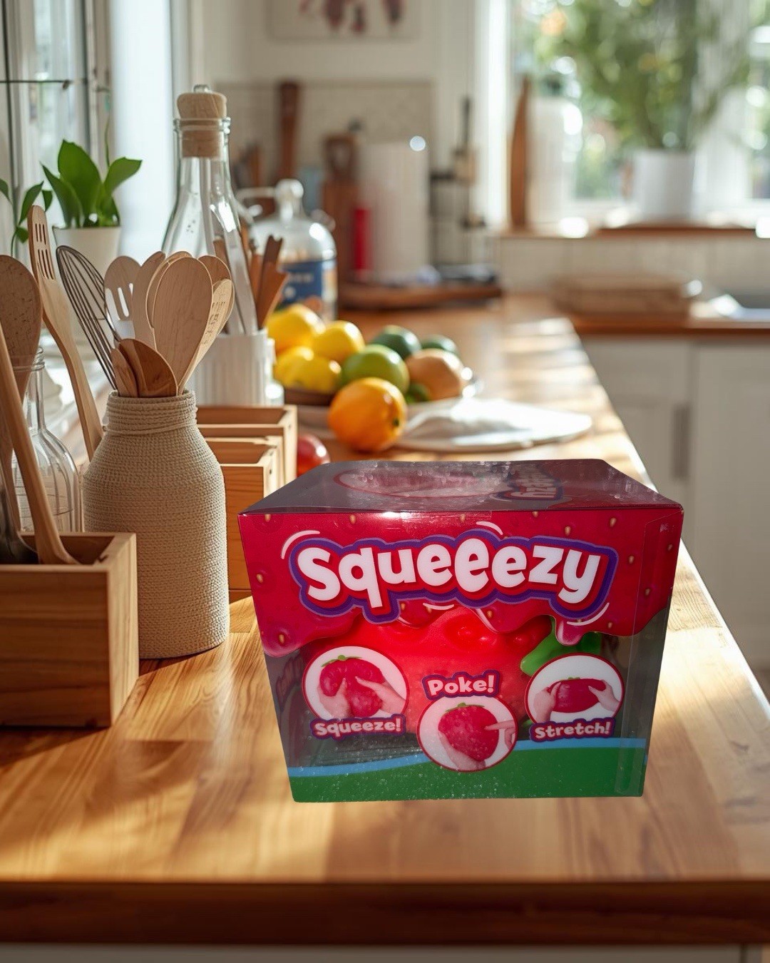 Sunny Days Jumbo Squeezy Strawberry Squishy Sensory