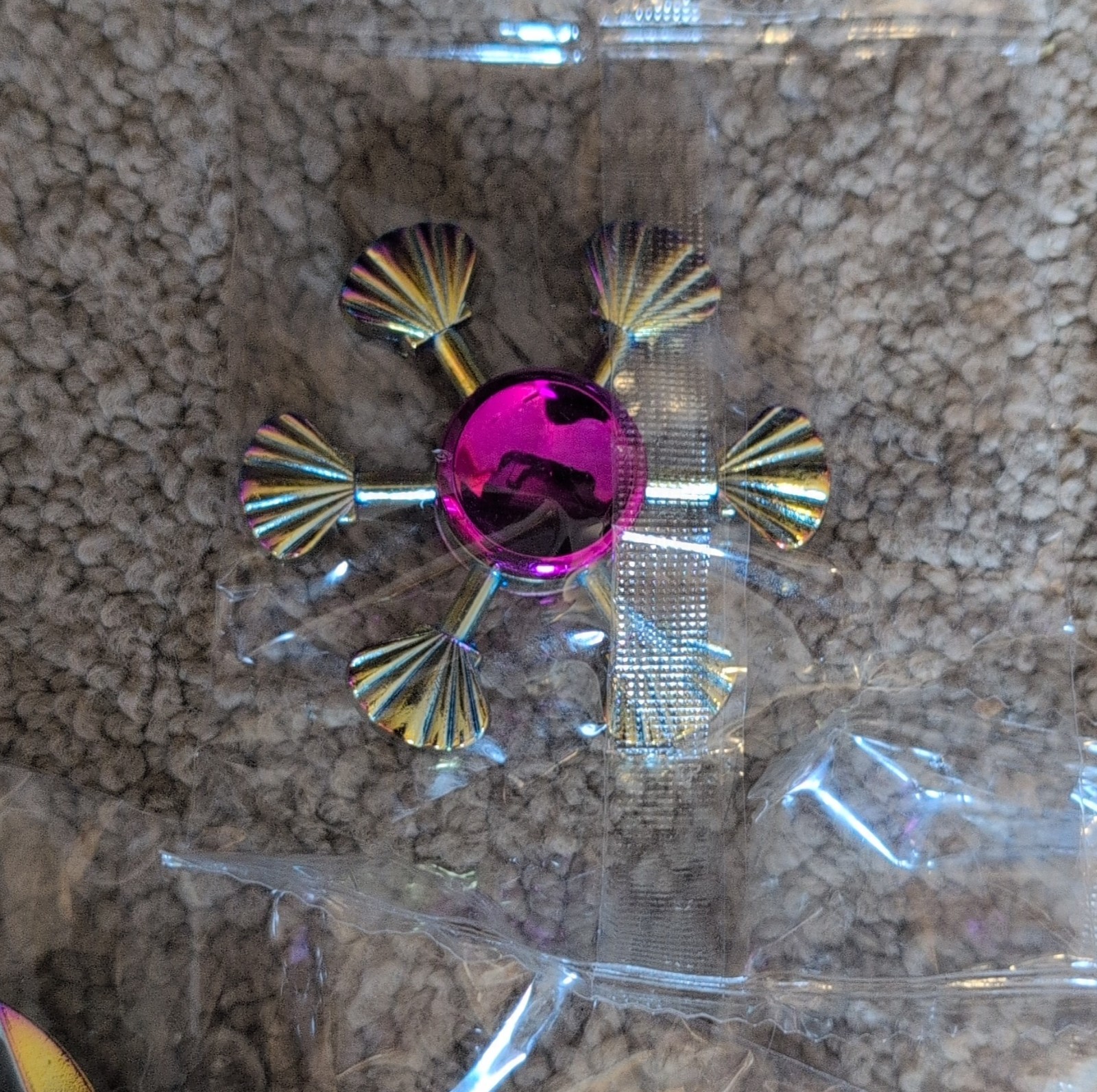 Lot of 10 Rainbow Multicolor Metal-Alloy Hand Fidget Spinners