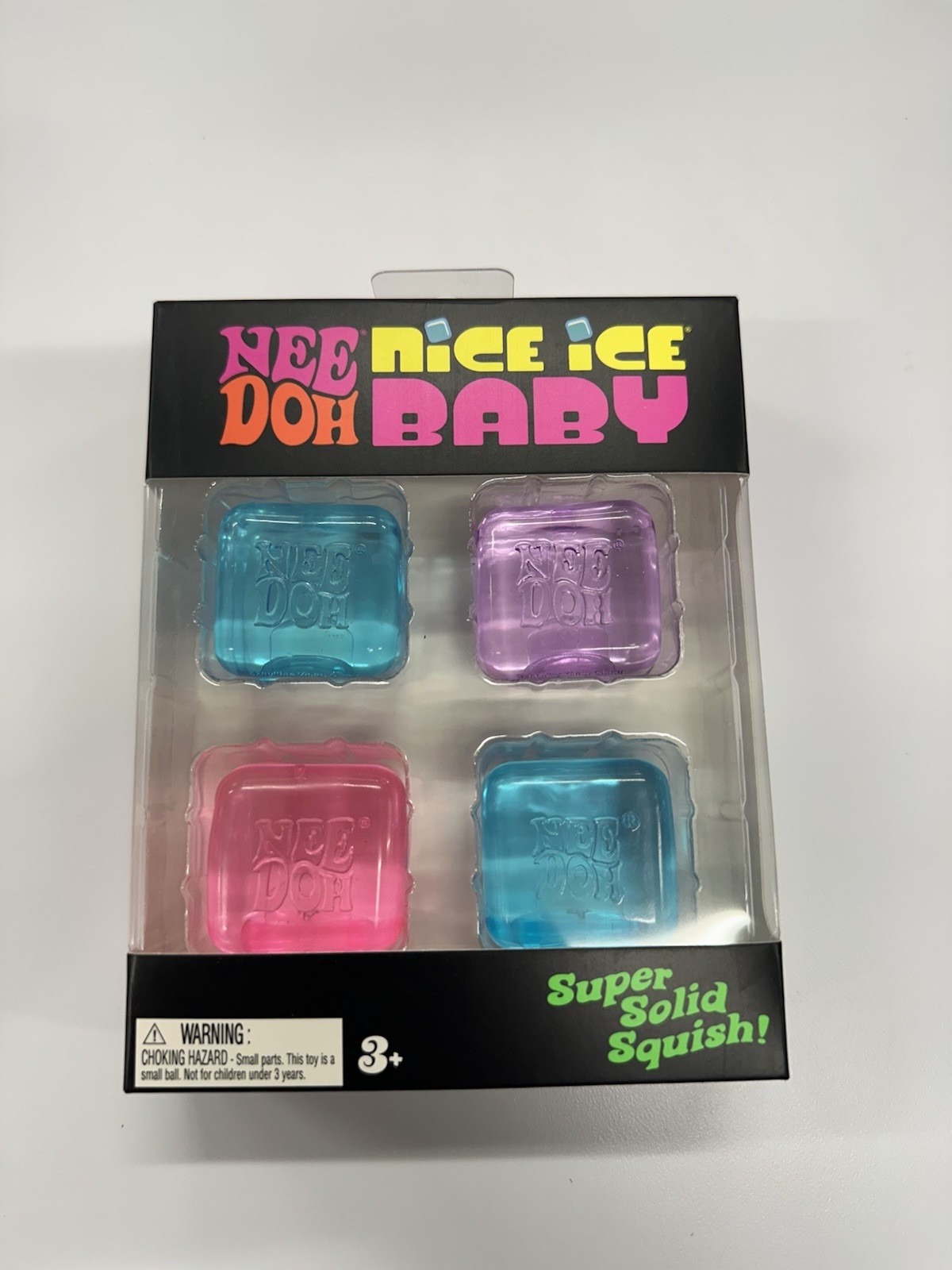 NeeDoh Nice Ice Baby 4 pack Set Four Nee Doh Mini Nice Cube Pink Blue Purple NEW