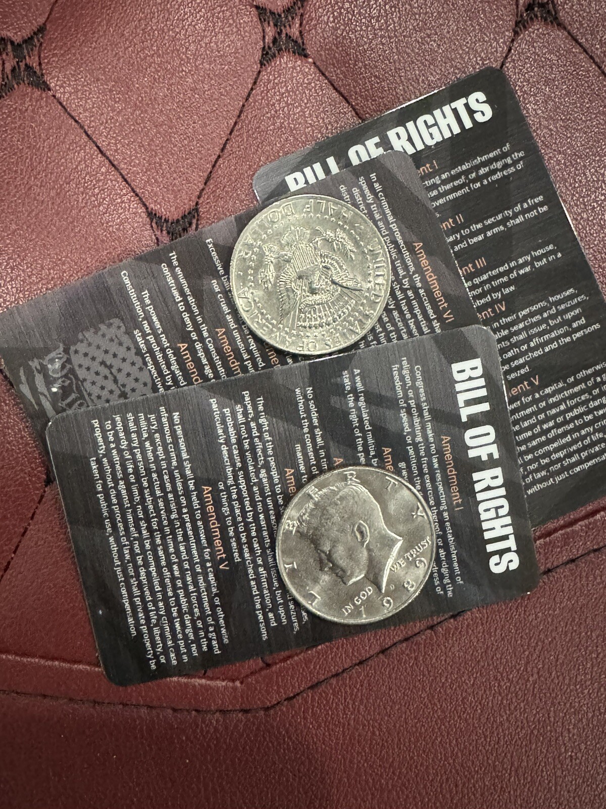 3X Bill of Rights I to X – Wallet Card – Legal Guide – Custom Made Thick Plastic