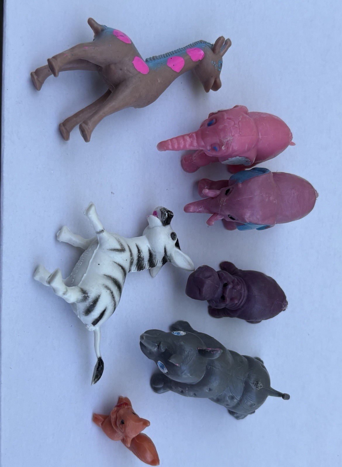 Mixed Lot Small Plastic Animal Figures made Hong Kong
