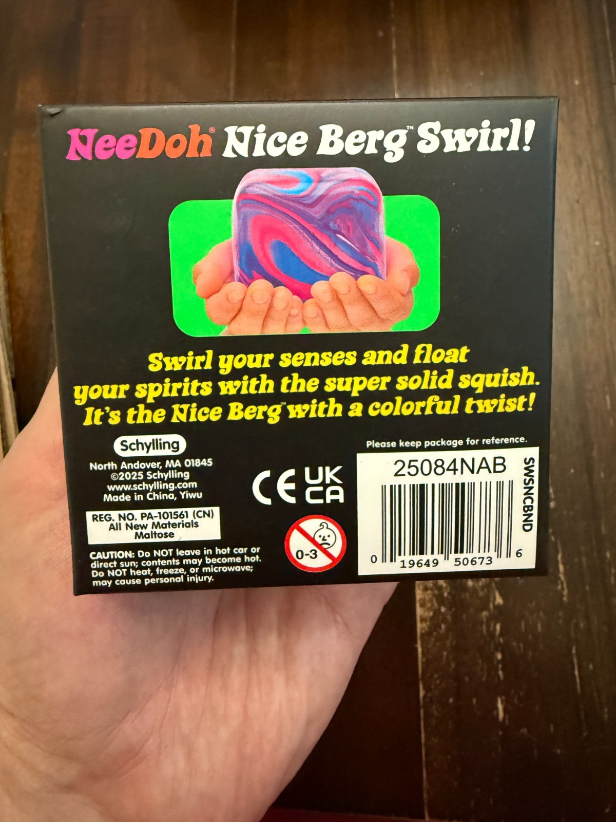 NeeDoh Nice Berg Swirl XL Giant Nee Doh Squishy Swirl Cube Orange Pink Yellow