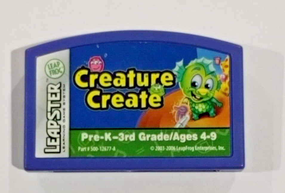 Leap Frog Leapster Creature Create Game Cartridge Only Prek-3rd Grade Age 4-9