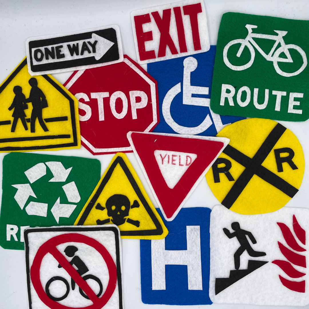 Safety Sign Set for Felt Story Sample Set for Felt /Flannel Board Play w/ Rhyme