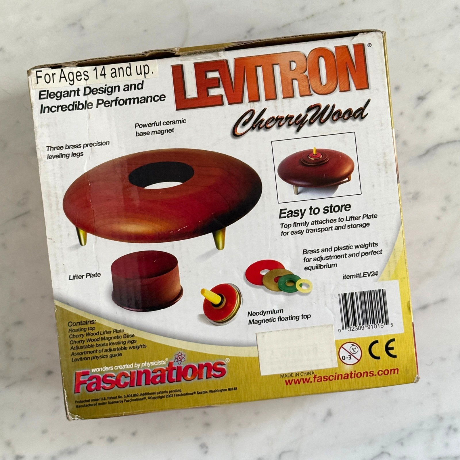 Levitron Cherry Wood Anti-Gravity Top by Fascinations – Complete, Box & Extras