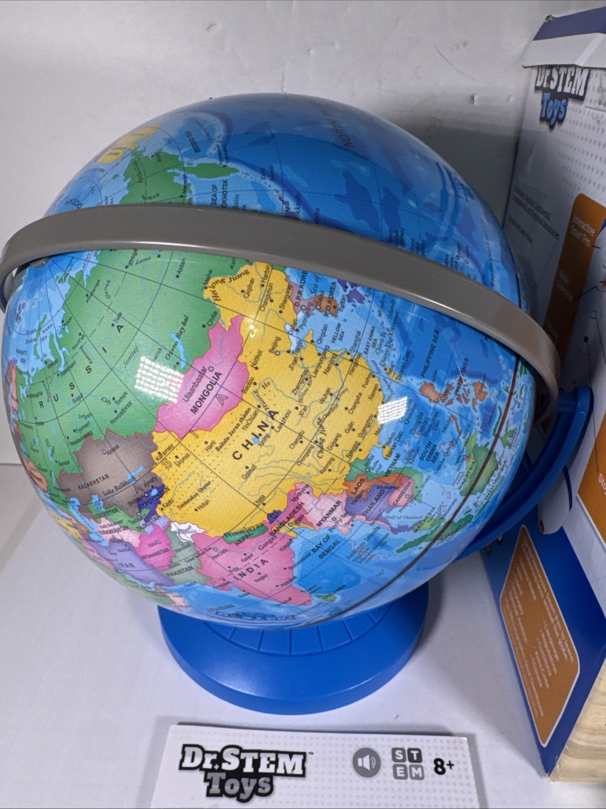 Dr. STEM Toys Talking 9” World Globe with Interactive Stylus Pen & Stand Ages 6+