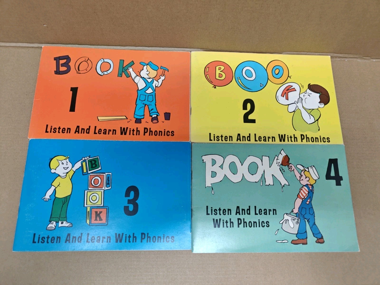 Vintage 1960s Listen And Learn With Phonics Book 1-4 Taft Watson USA (3-3)