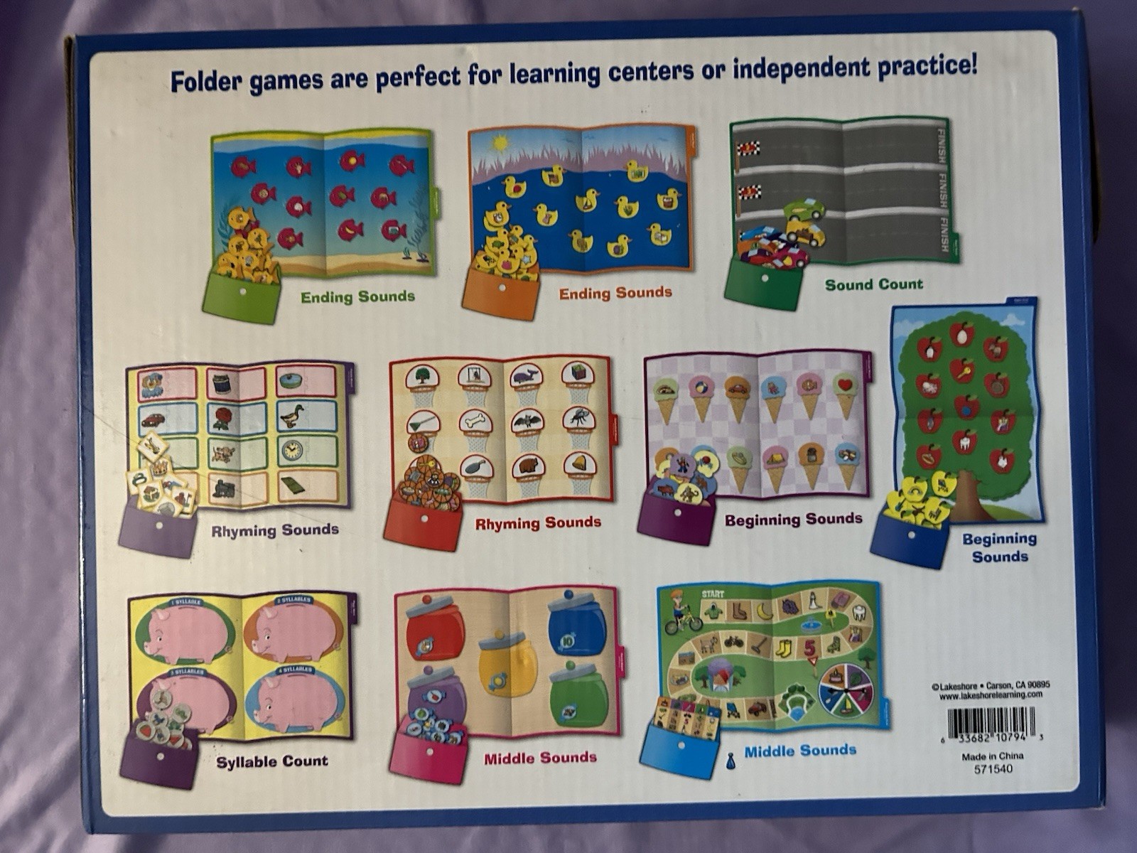 Lakeshore Phonemic Awareness Folder Games Pre-K to K, 10 Games, T20082