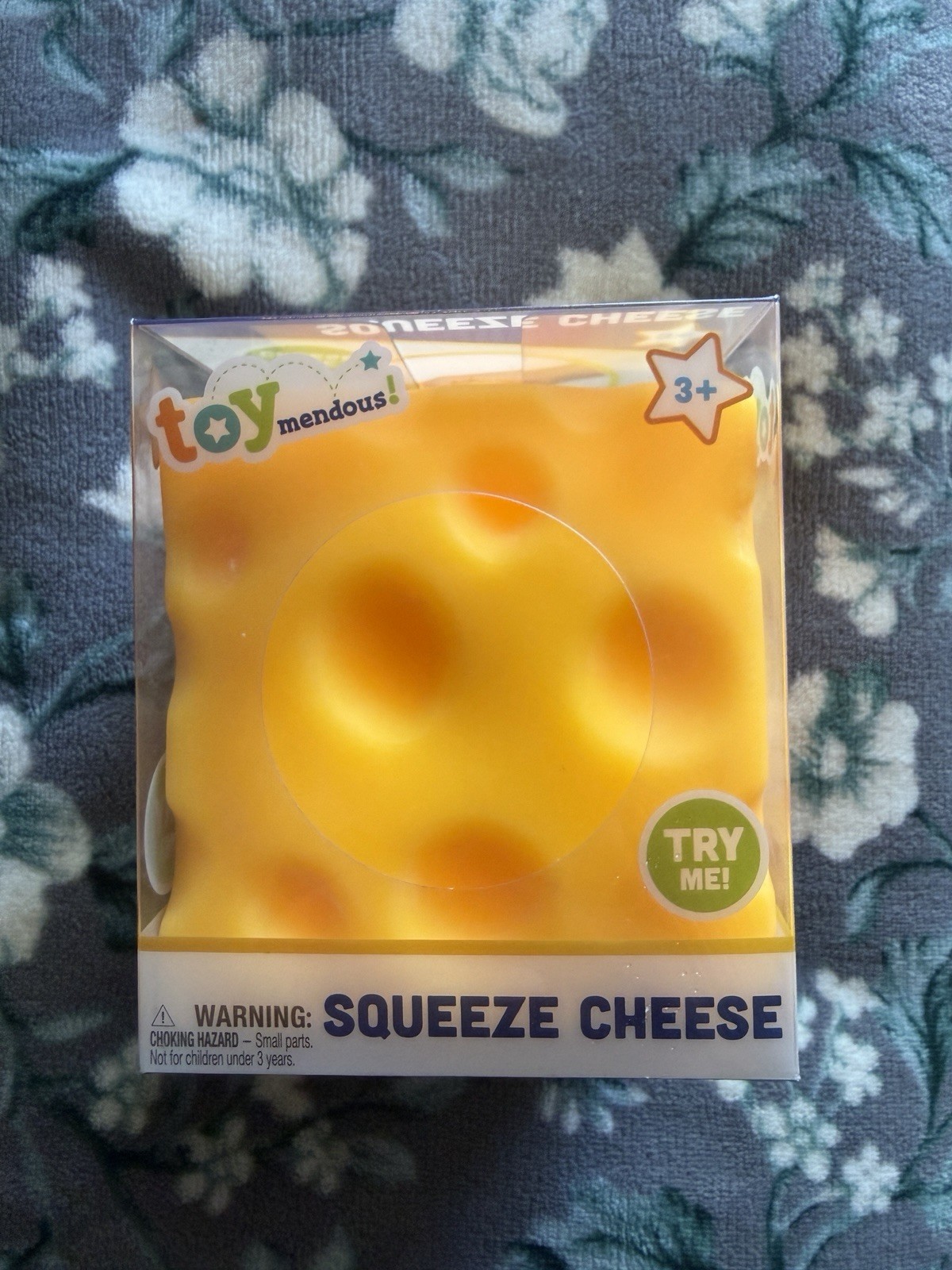 New Viral 4” Cube Squeeze The Cheese Sensory Toymendous Stress Relief FIRM