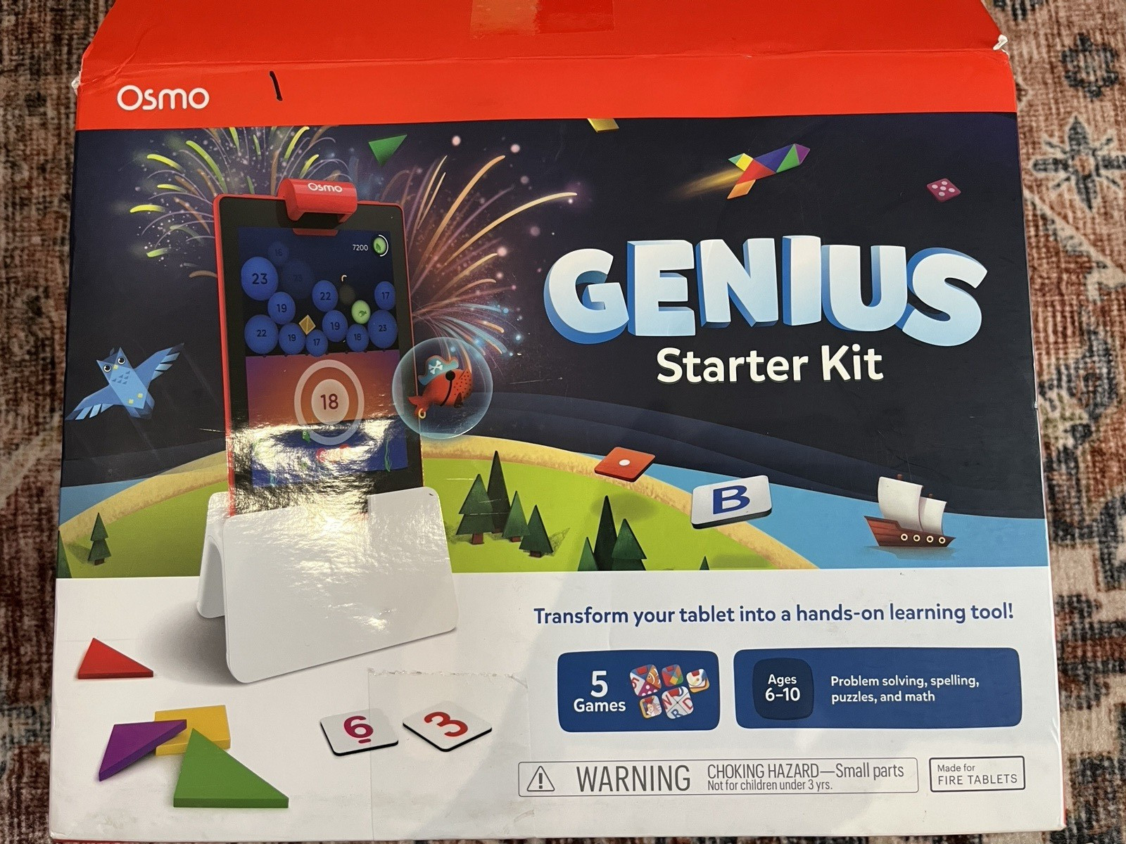 Osmo Genius Starter Kit for Fire Tablet, 5 Apps, Tangram, Tiles, Storage