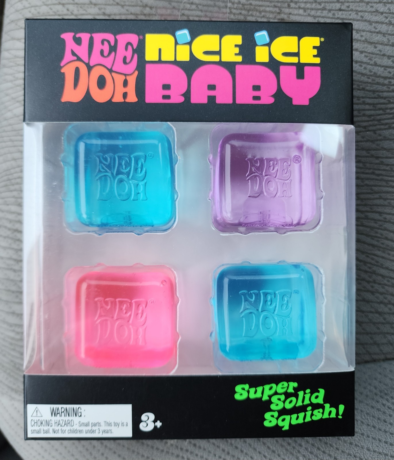 NeeDoh Nice Ice Baby 4 pack, Set of Four Nee Doh Mini Nice Cube Pink Blue Purple