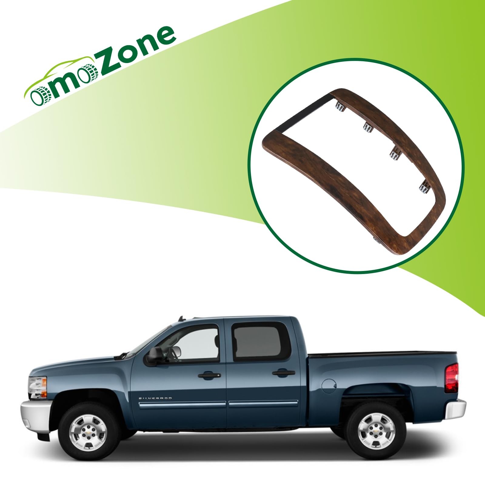 omoZone Dash Center Radio Bezel Trim Instrument Panel Cover Burlwood