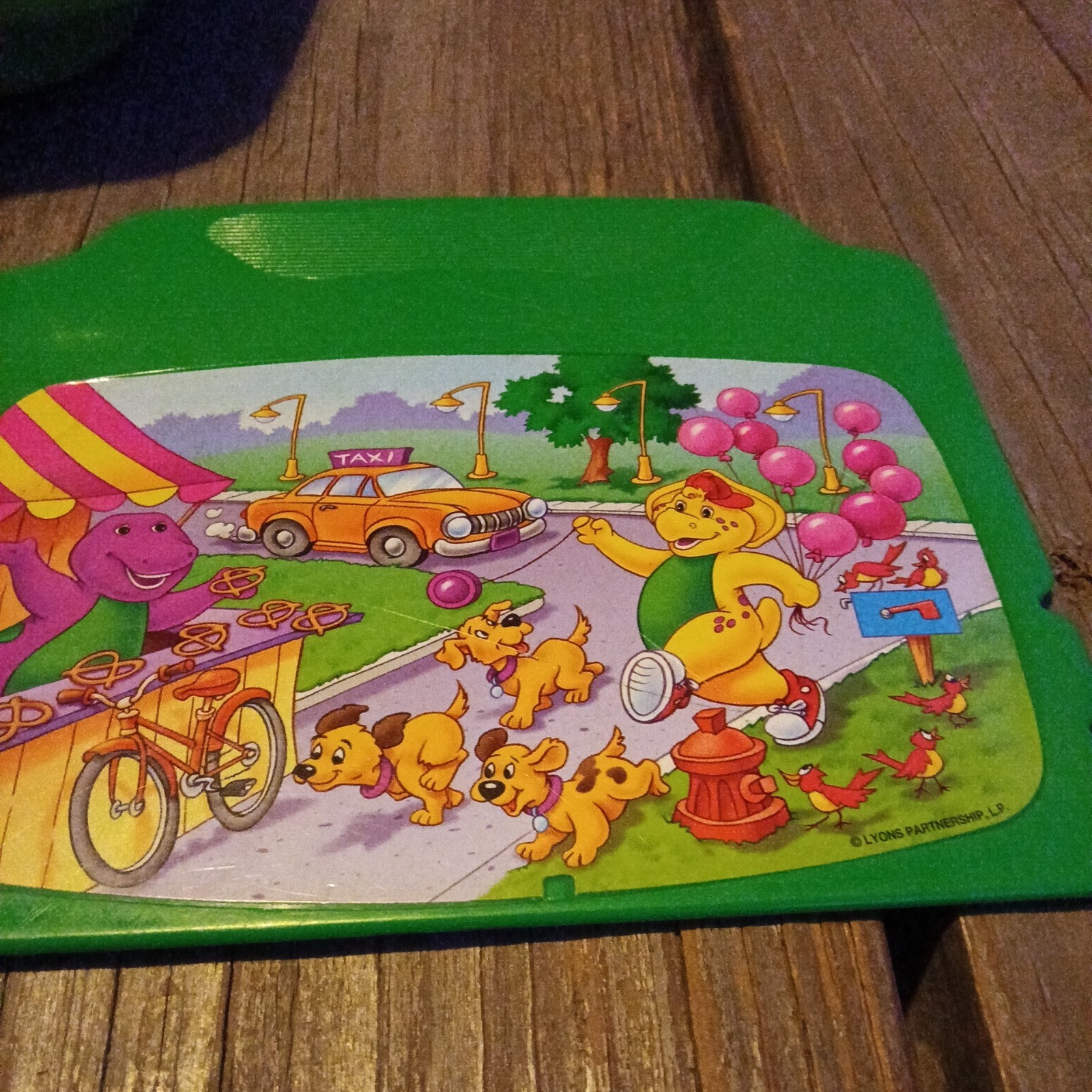 Vintage Barney Purple Dinosaur Interactive Laptop Mattel W/5 cartridges works