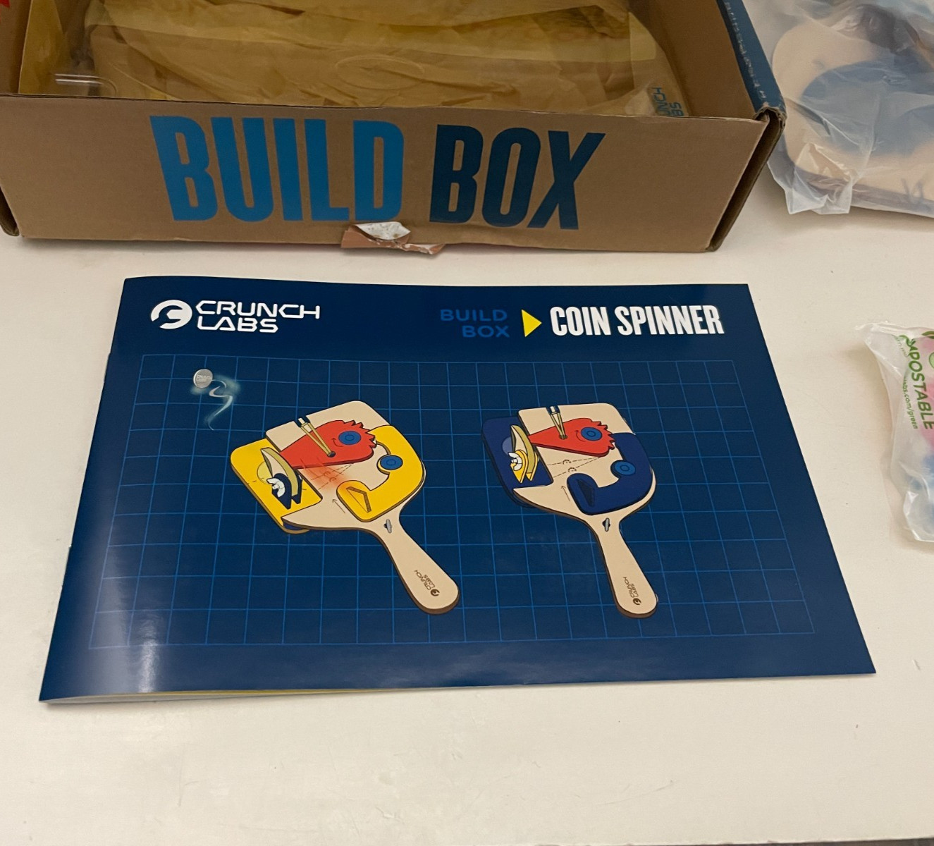 -Open Box- Crunch Labs By Mark Rober Coin Spinner Build Box