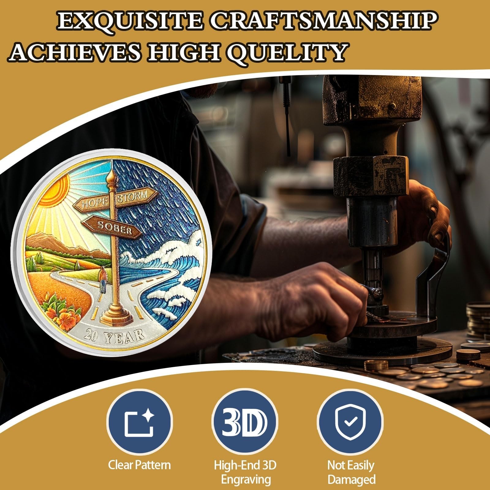 Signpost 20 Year Sobriety Coins, Toward Hope NA AA Chips and Medallions – Twe…