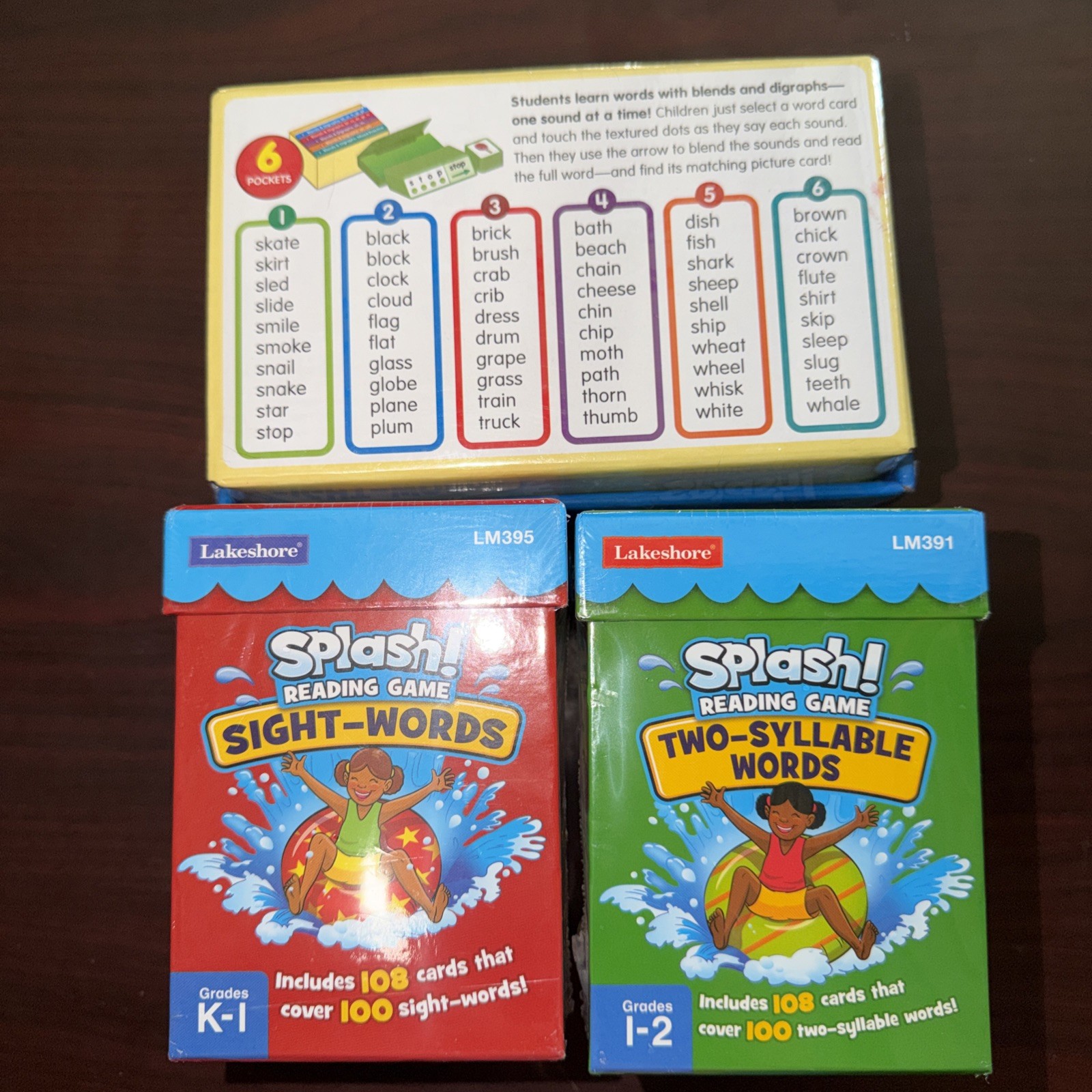 Lakeshore Reading Games Bundle: Phonics, Sight Words,Two Syllable Words NEW SEAL