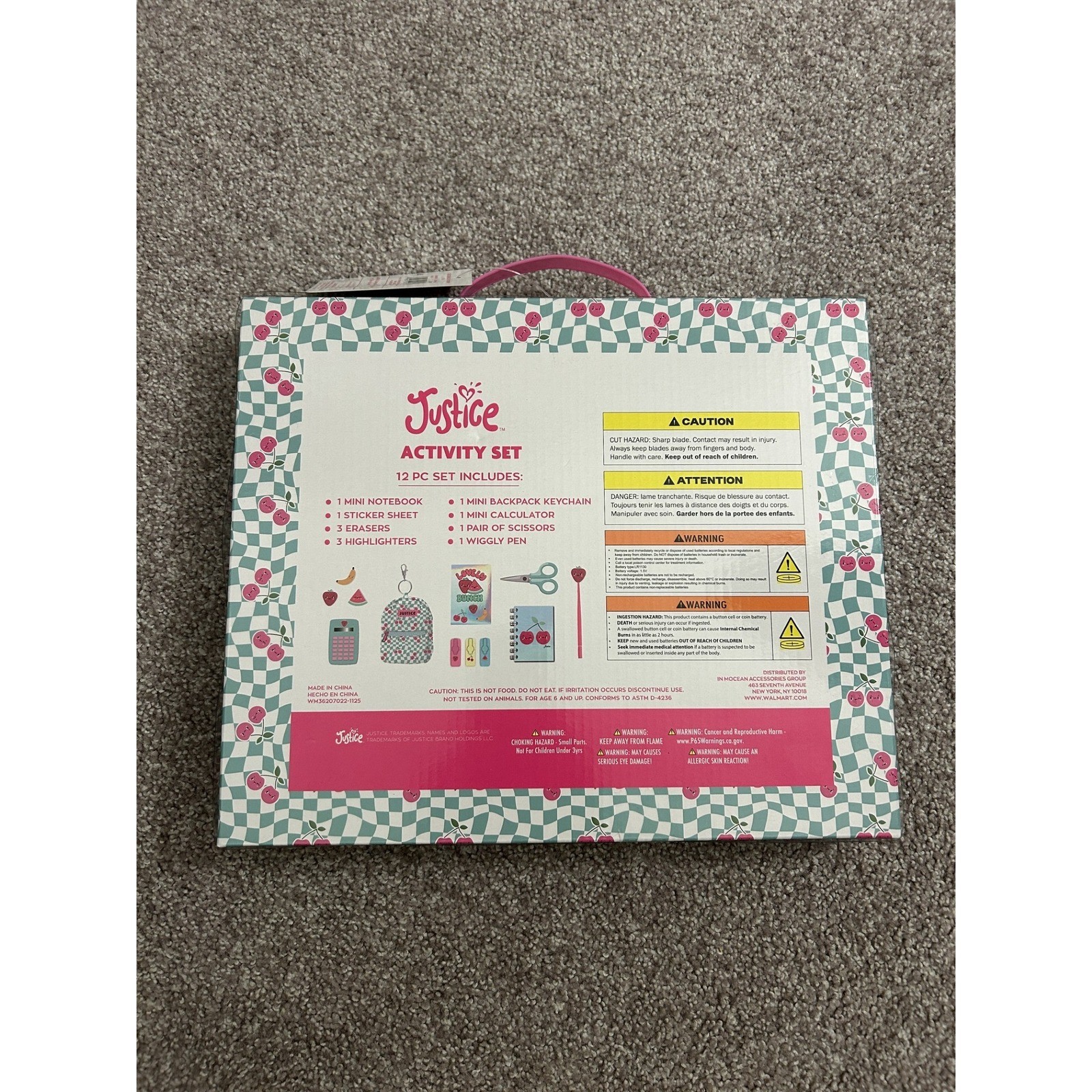 Justice Activity Set Girls OS Teal Pink New 12pc Mini Backpack Stationery Kit
