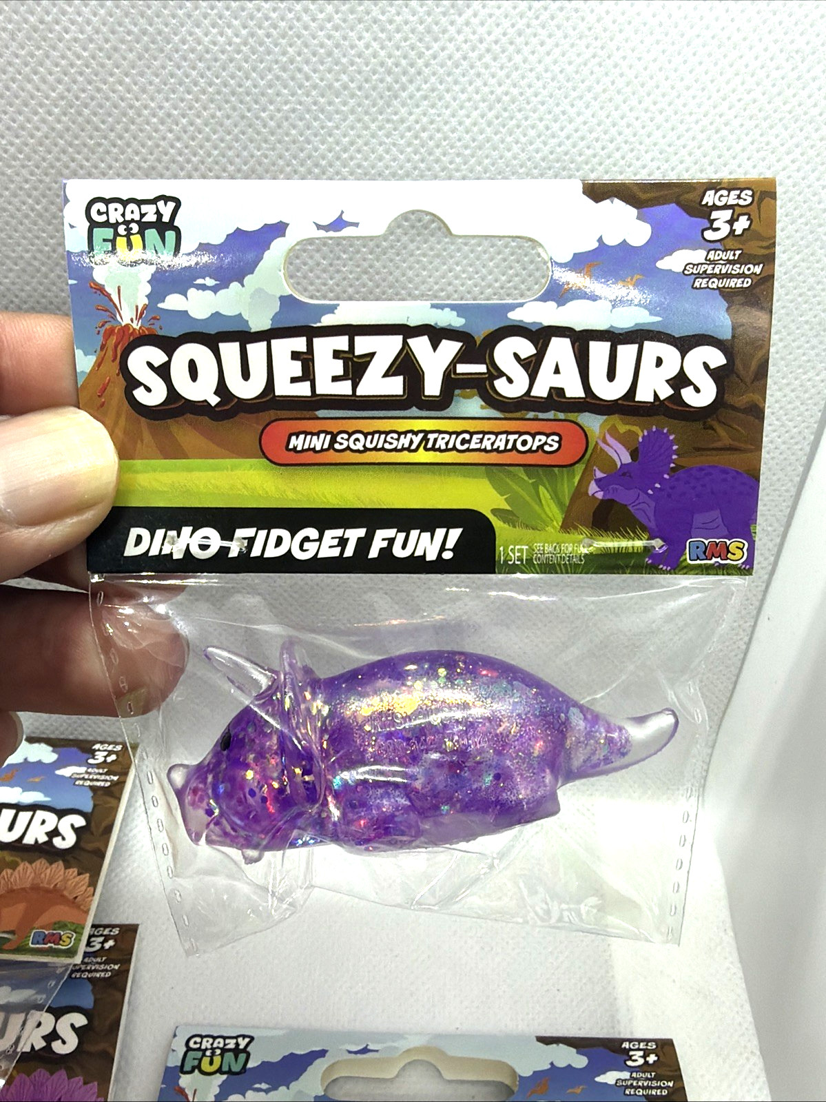 CRAZY FUN RMS Squeezy-Saurs MINI Squishy Dinosaurs LOT of 6 READ DESC.