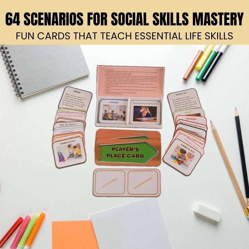 Social Skills Cards: Boost Social & Communication Skills; Autism; ADHD