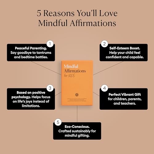 30 Positive Mindful Affirmation Cards for Kids with Display Stand Kids Edition