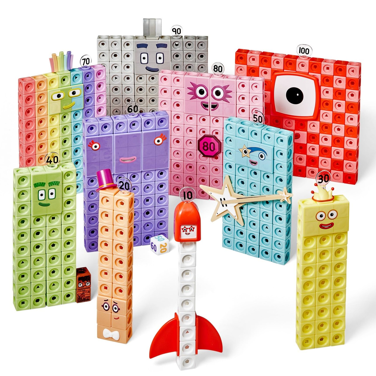 Hand2Mind Numberblocks Heroes Zeroes Mathlink Cubes Activity Set Preschool