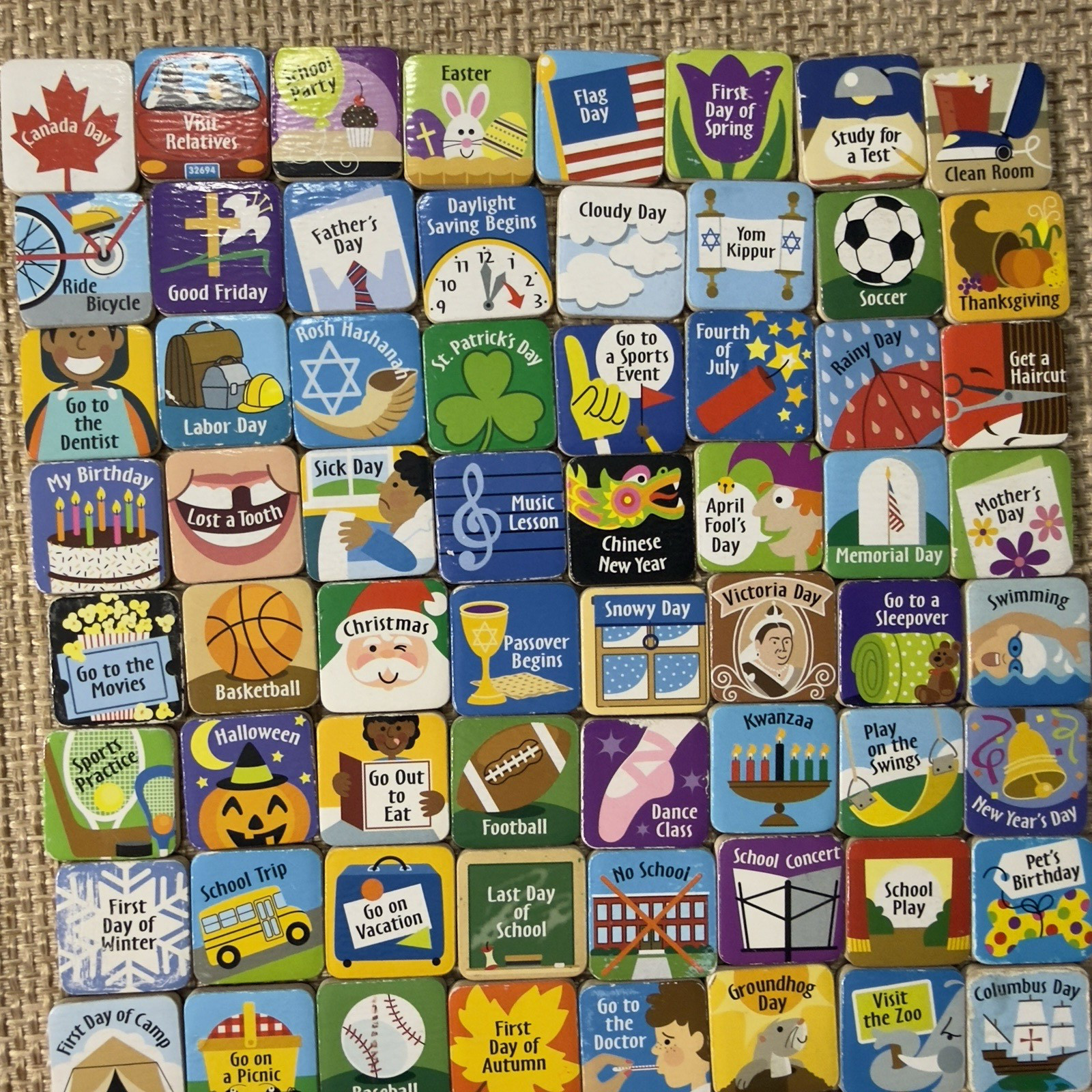 Melissa and Doug Calendar Magnetic Replacement Tiles Kids Educational School Toy