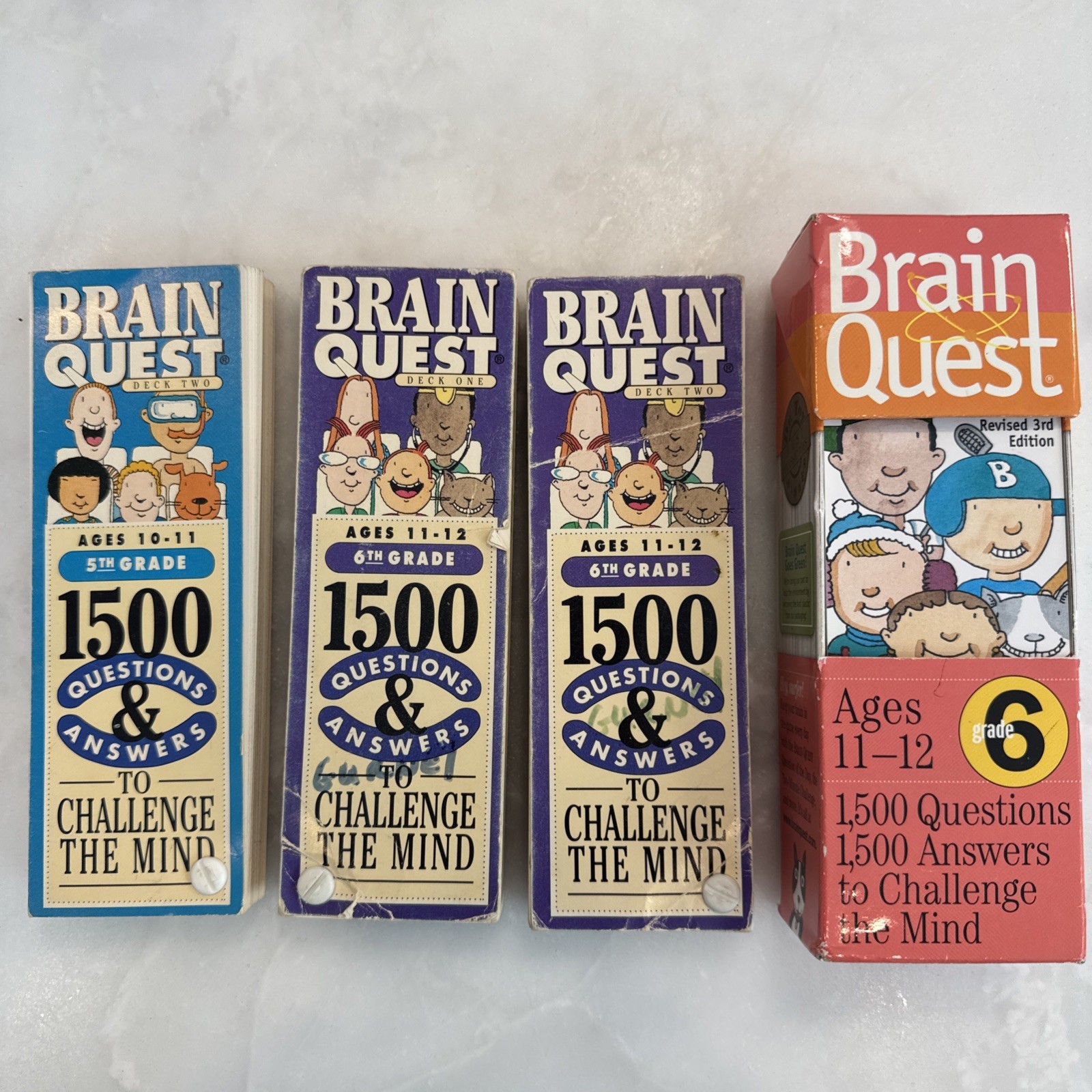 Vintage Brain Quest Learn Q & A Grades 5 & 6 Question 5th 6th 1992 2005 Lot Of 5