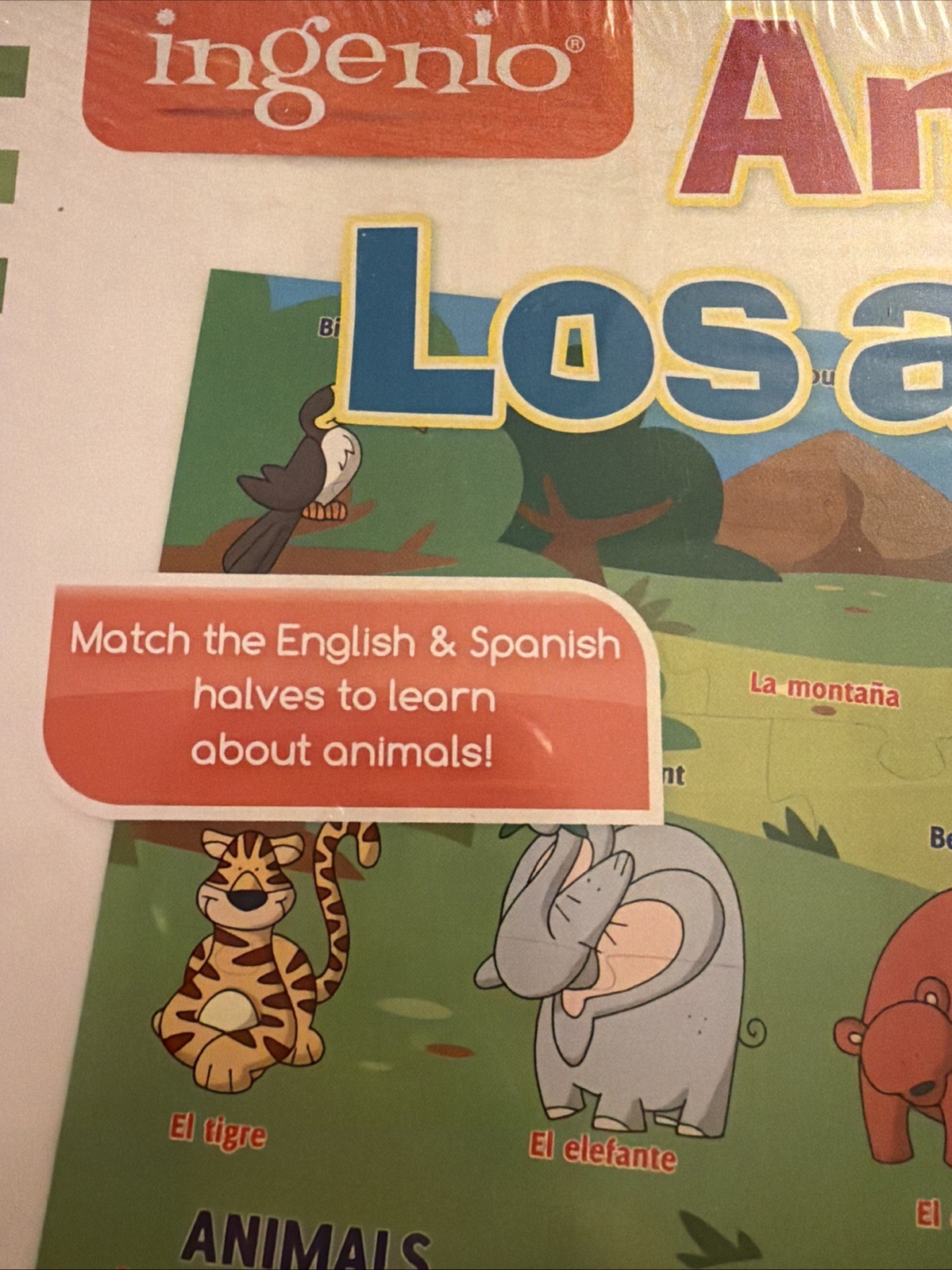 Ingenio English Spanish Animal Match-up Puzzle