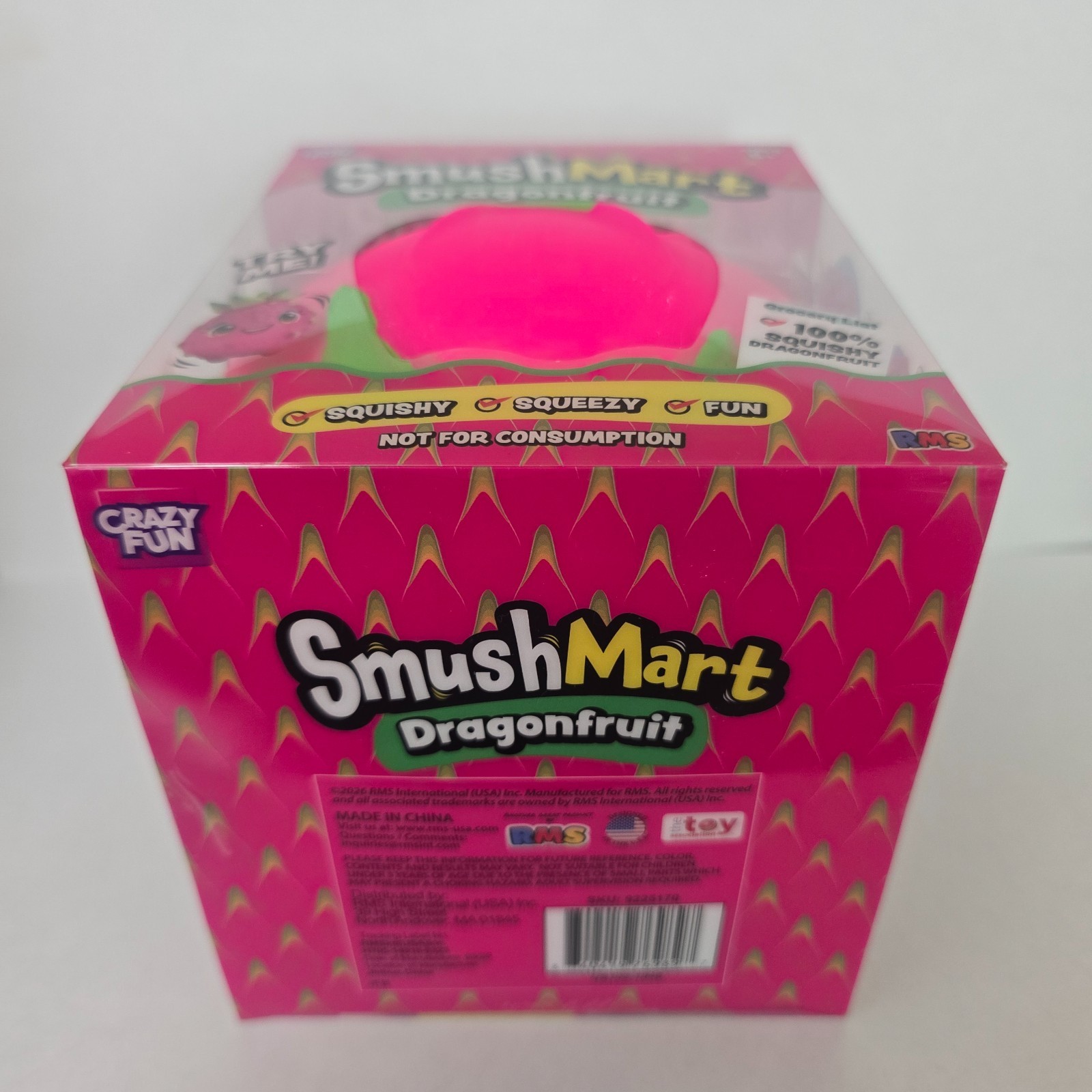 SmushMart Pink/Green Dragonfruit Squishy Sensory Fidget Toy