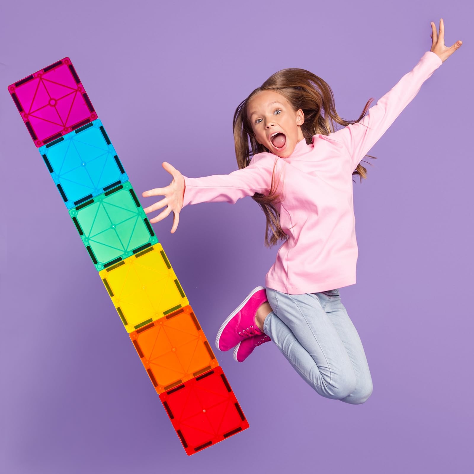 Gemmicc Magnetic Tiles, Magnet Toys Building Blocks for Kids, STEM 34PCS