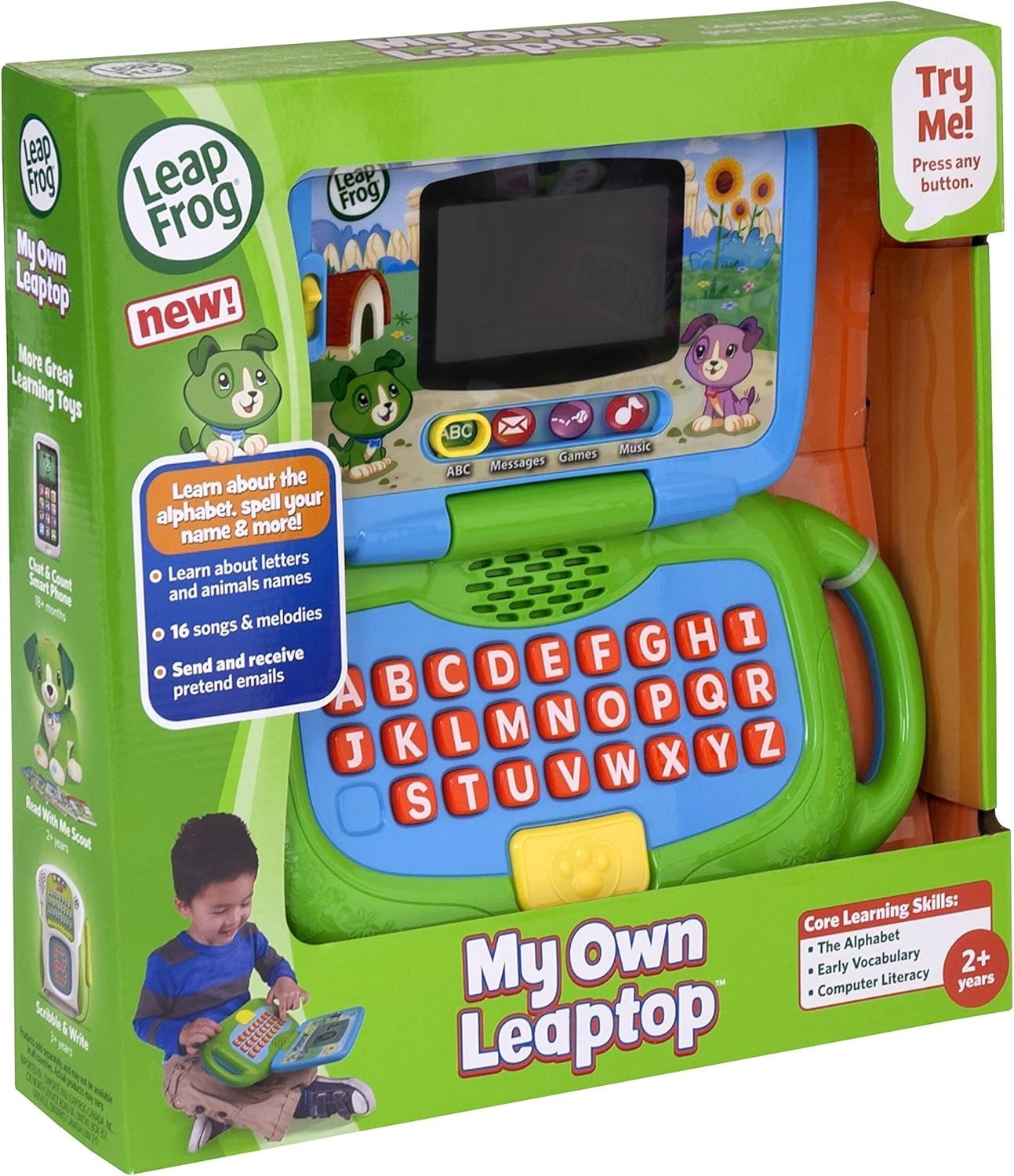 LeapFrog My Own Leaptop in Green – 4 Learning Modes for Early Vocabulary