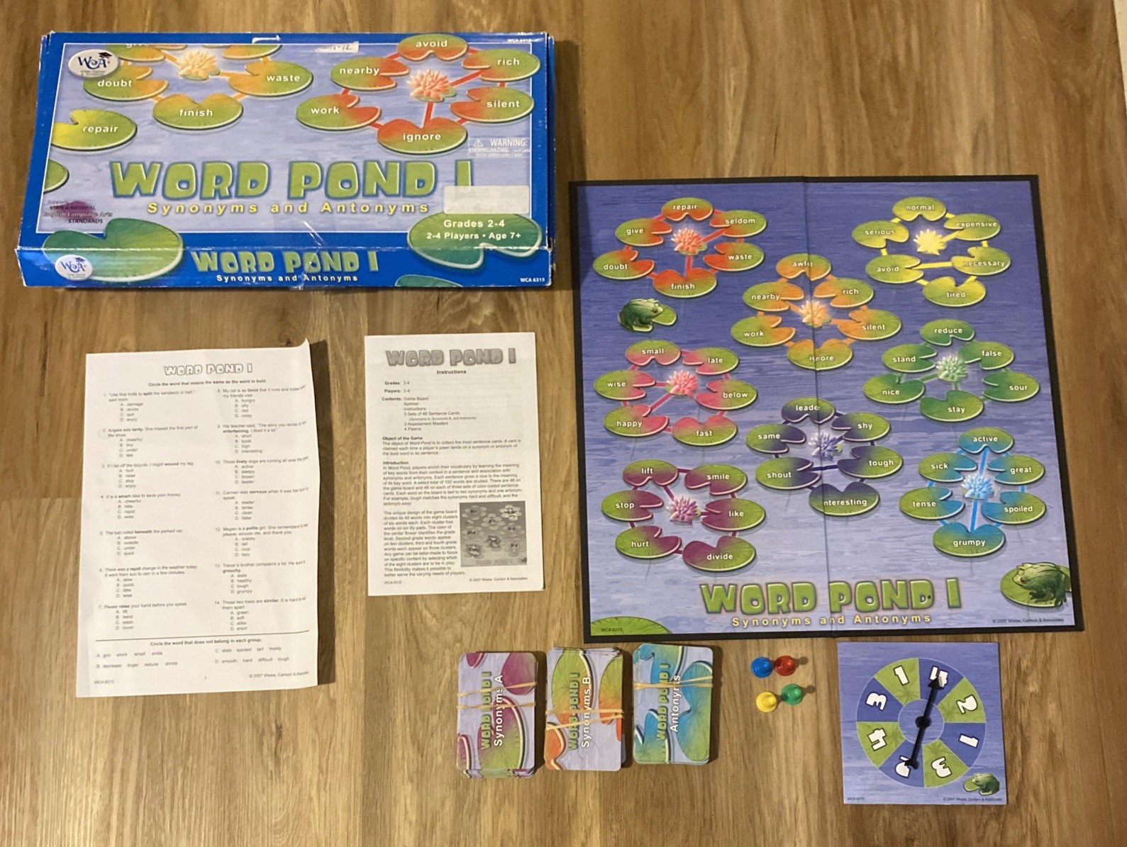 Word Pond I Synonyms & Antonyms Board Game Complete Grades 2-4 WCA
