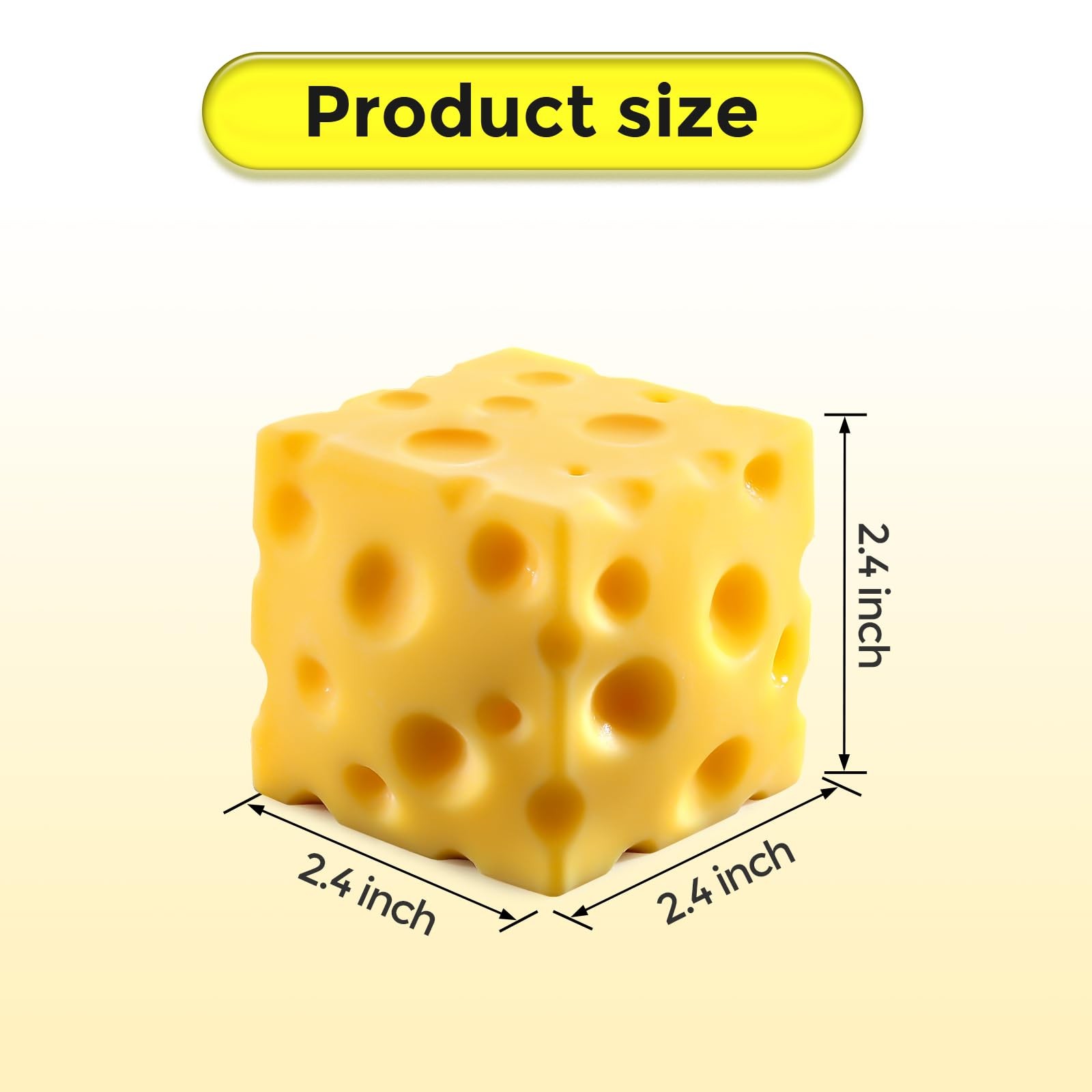 heese Squishy Cube Block, Squishy Fidget Toys for Adults & Teens, Easter Basket