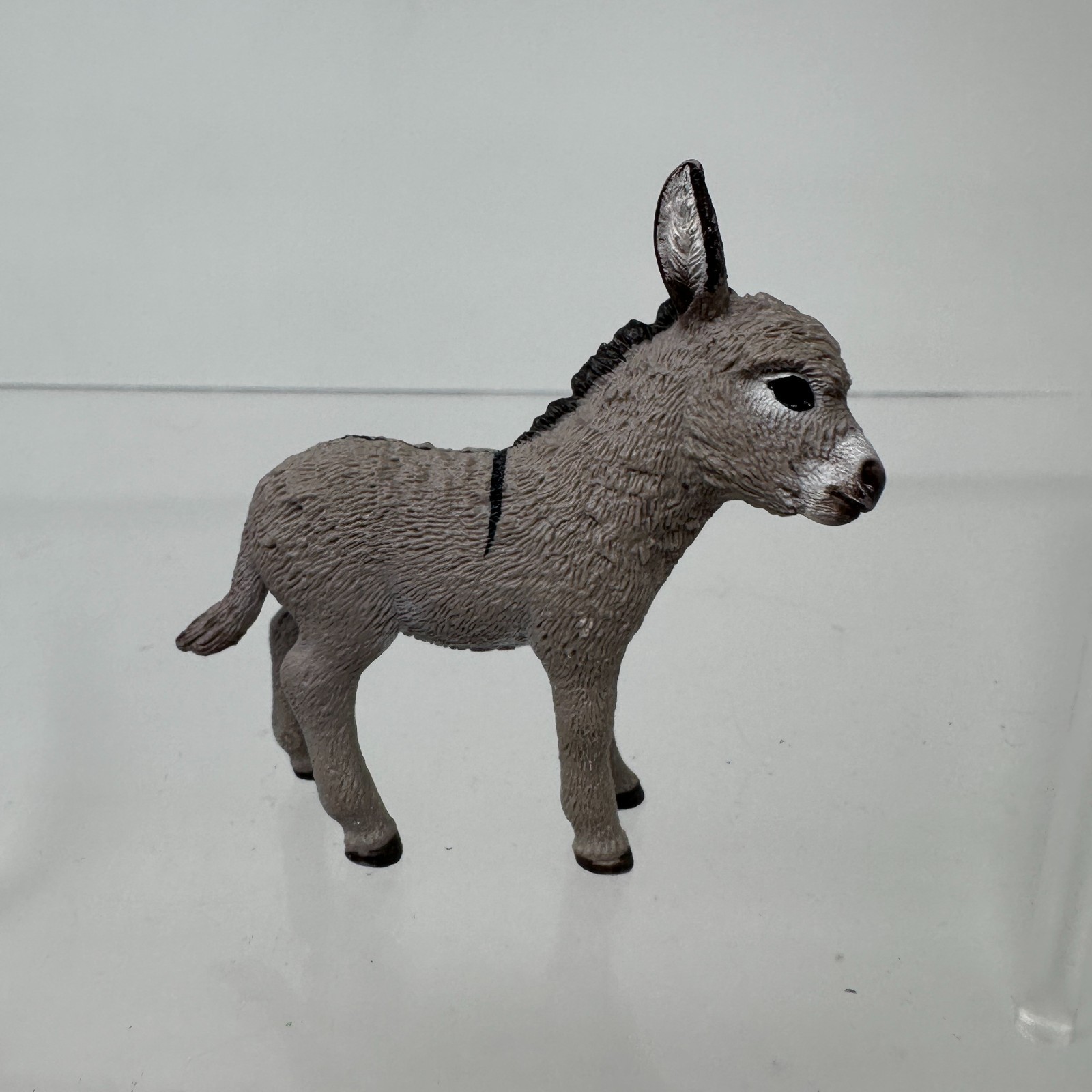 Schleich Donkey Foal Figure Gray Wildlife Zoo Baby Animal Figurine 2.5″ 2013