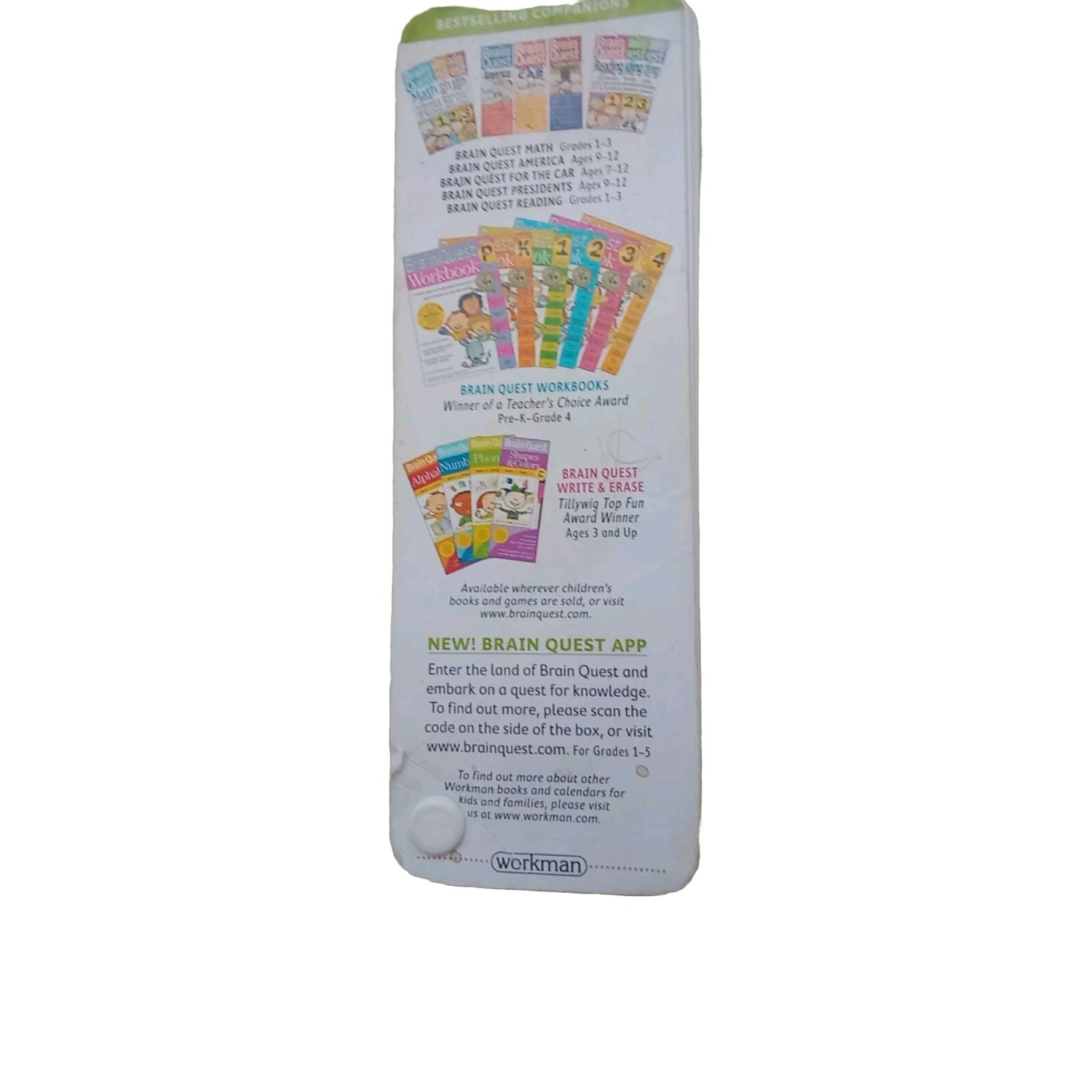 Brain Quest for Threes Revised 4th Edition Deck 1 ages 3-4 learning cards