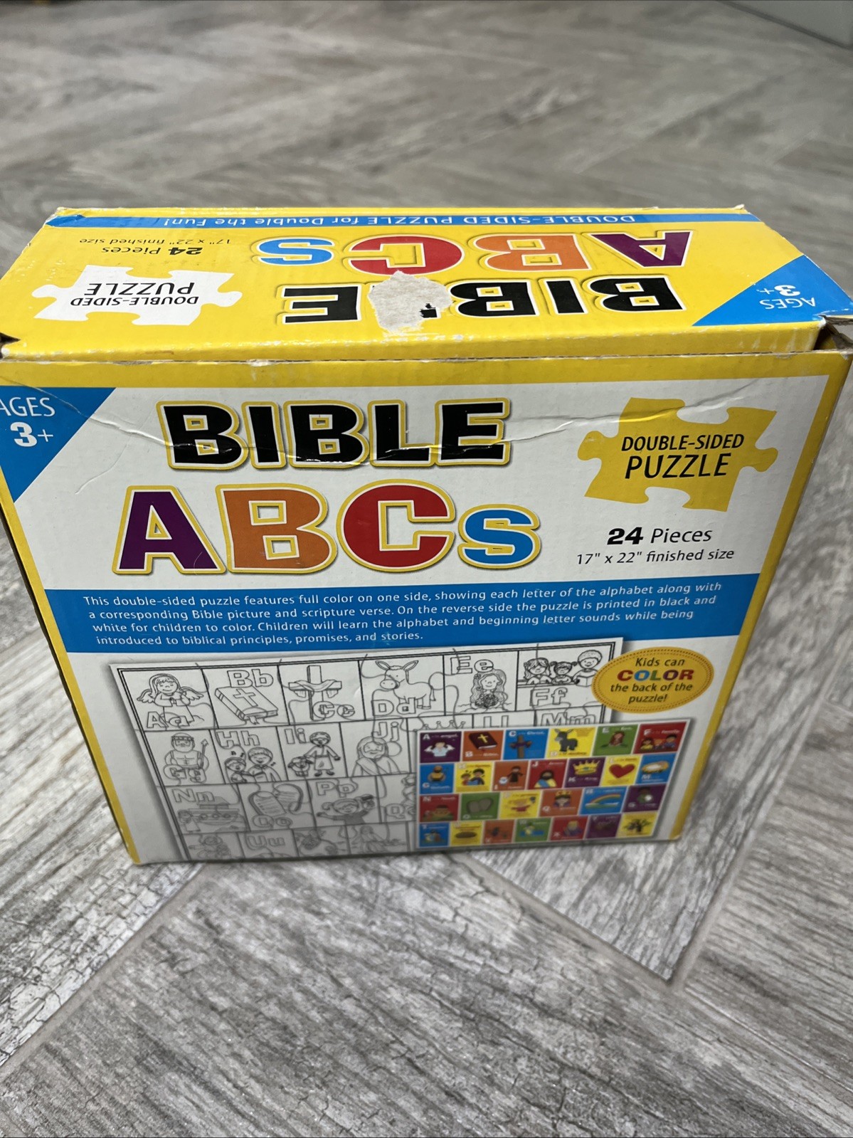 Bible ABCs Double Sided Puzzle for Kids Ages 3 and Up