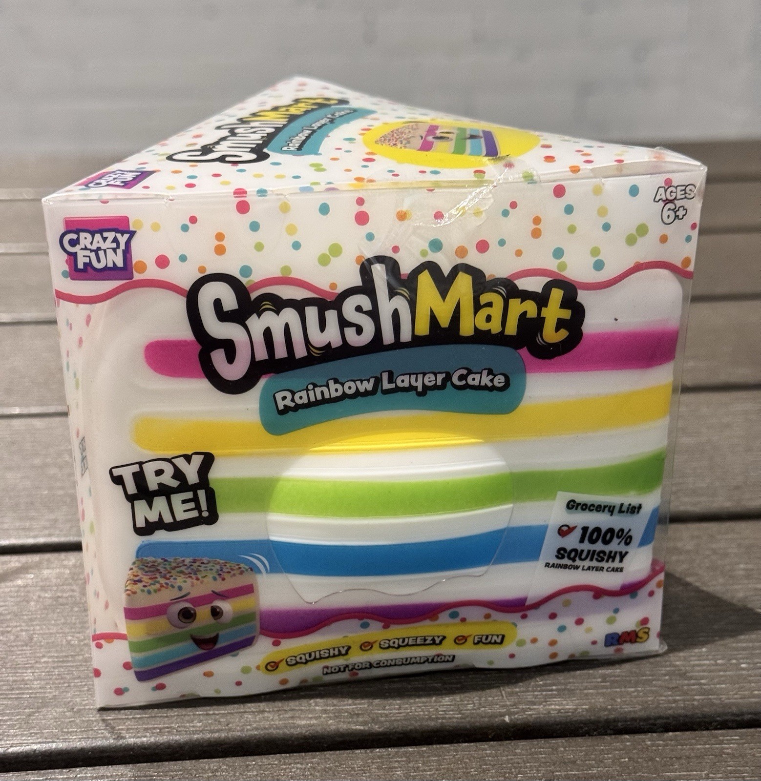 New Crazy Fun SmushMart Rainbow Layer Cake 🌈🍰 Squishy Squeeze Toy Five Below