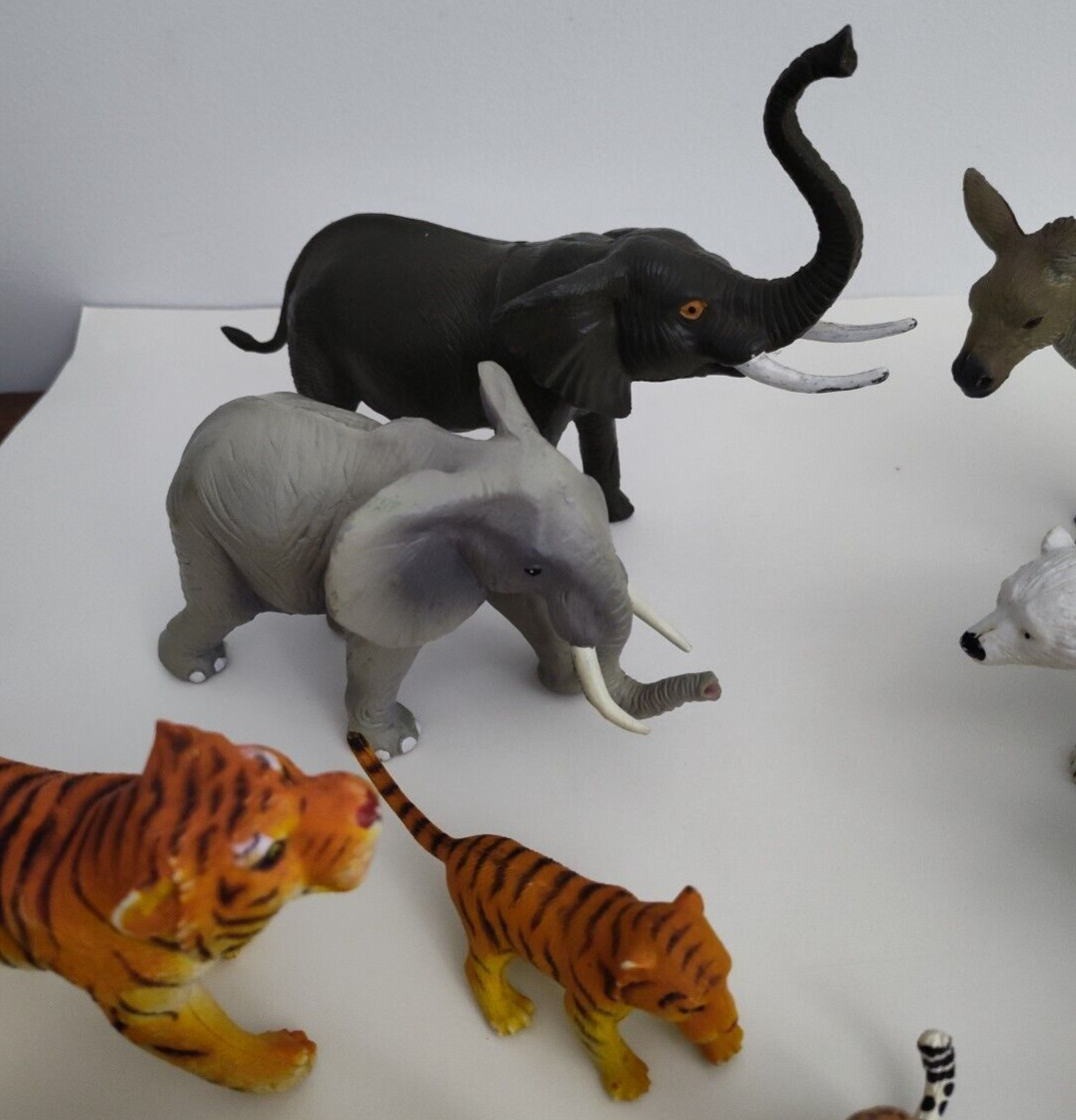 1990s Animals Lot of 11 Elephants Bears Tigers Donkey Pig Cheetah Leopard AAA