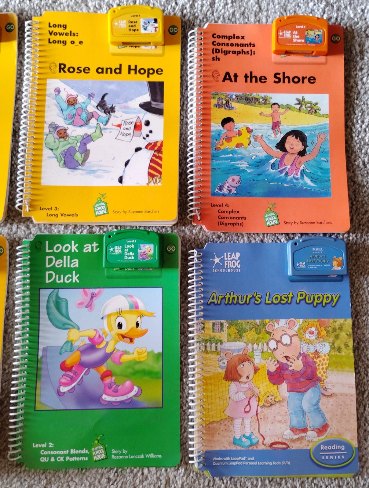 LeapFrog School House Leap Pad Lot of 8 Books & Cartridges