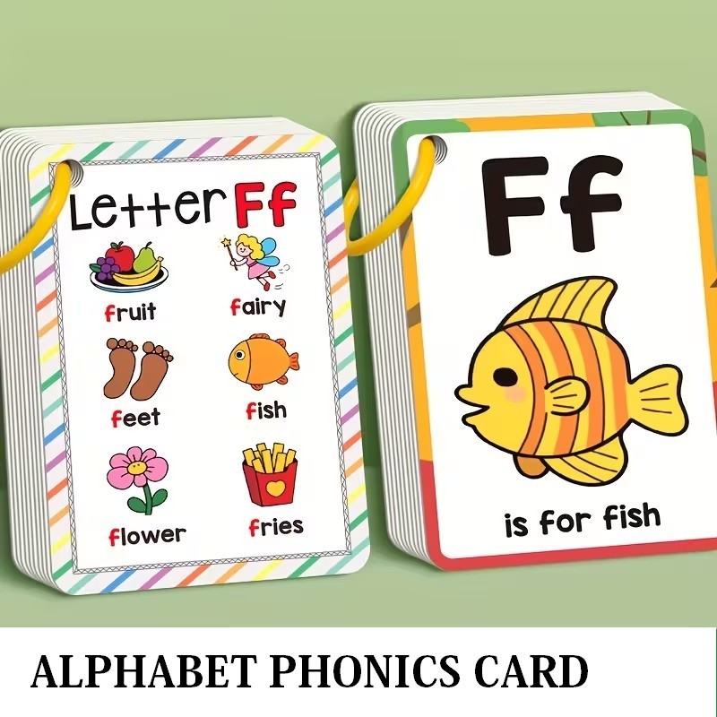 Alphabet Phonics Flash Cards for Toddlers Kids ABC Cards Educational Toys