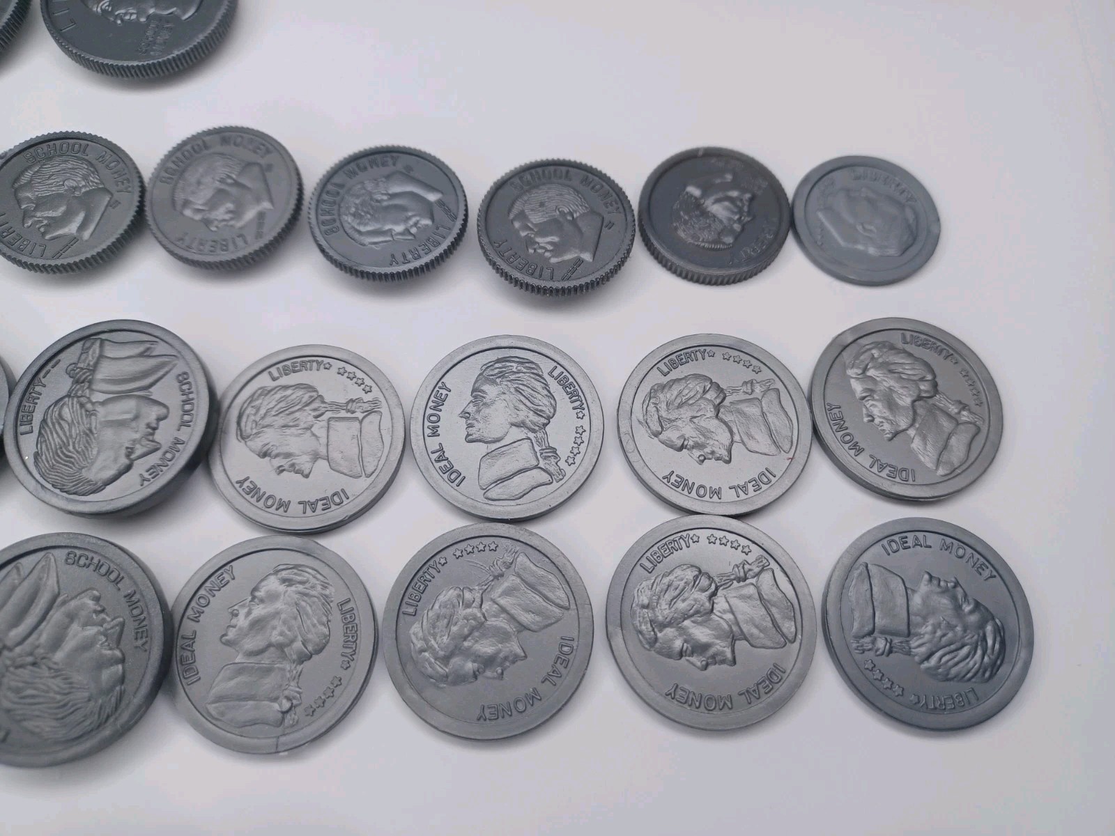 Play Money Coin Lot Of Plastic Coins With Hook & Loop For Felt Board