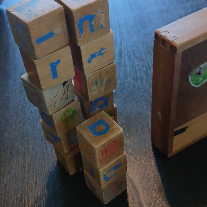Playskool 1986 Vintage 31 Real Wood Letter Blocks Non-Toxic, And 15 Unknown