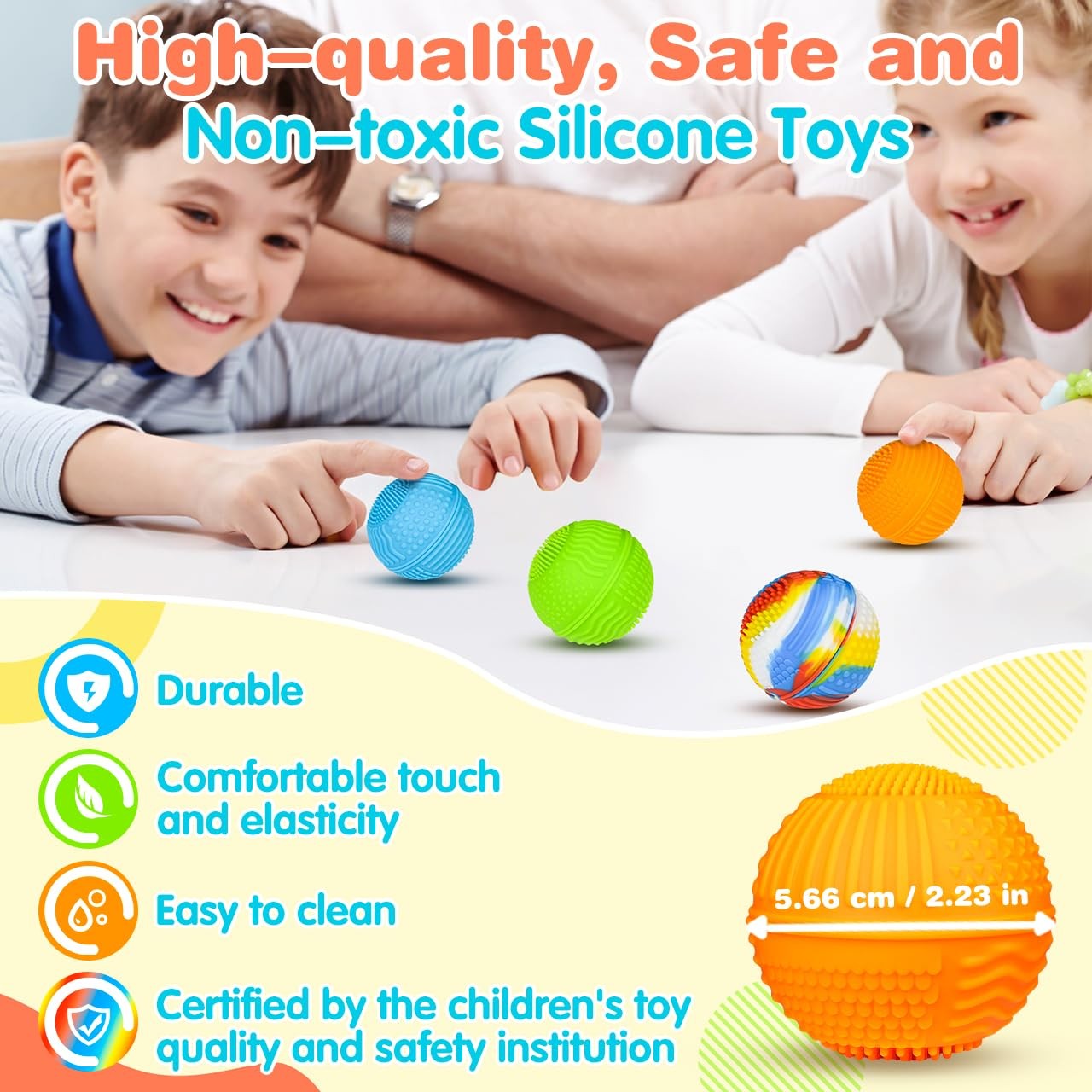 QINGLER 2.5 inches (6.35 cm) diameter, Multi-color, Green, Orange, Blue