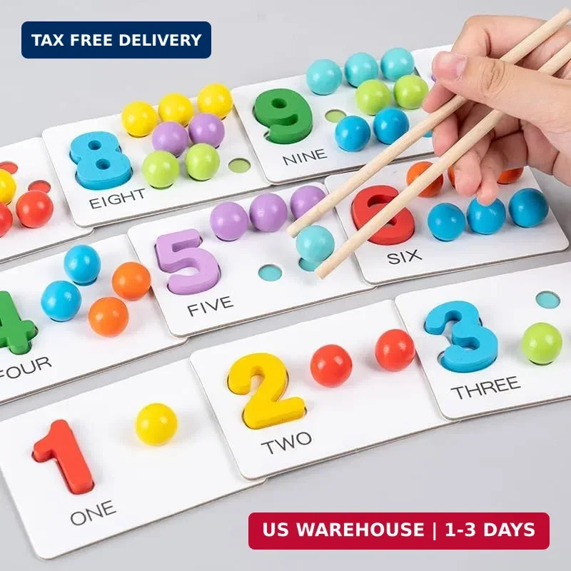 Fine Motor Toys，Wooden Peg Board Bead Game for Toddlers – Rainbow Stacking, Colo