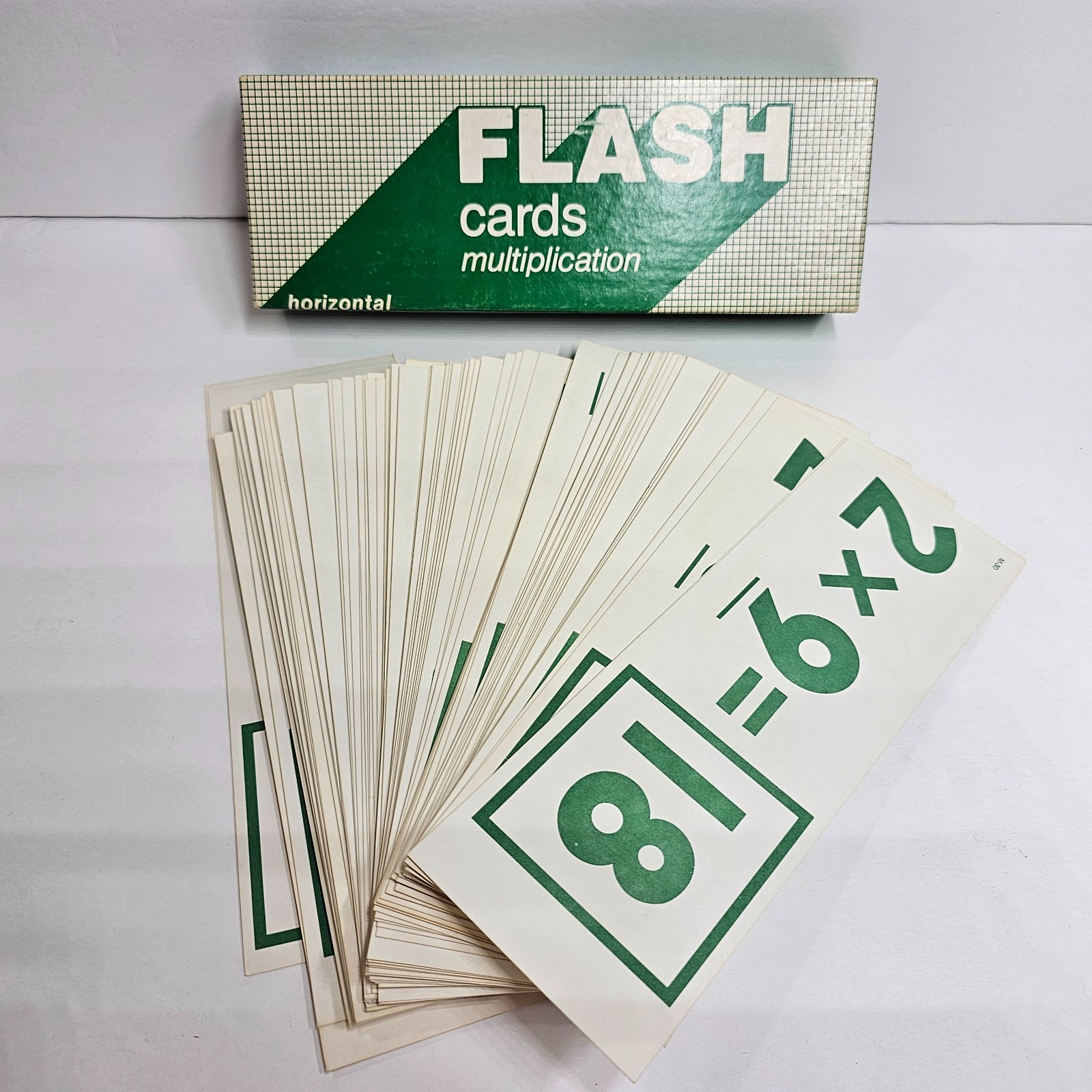 Learning Resources Multiplication Flash Cards Large Print Horizontal 1985 Vtg