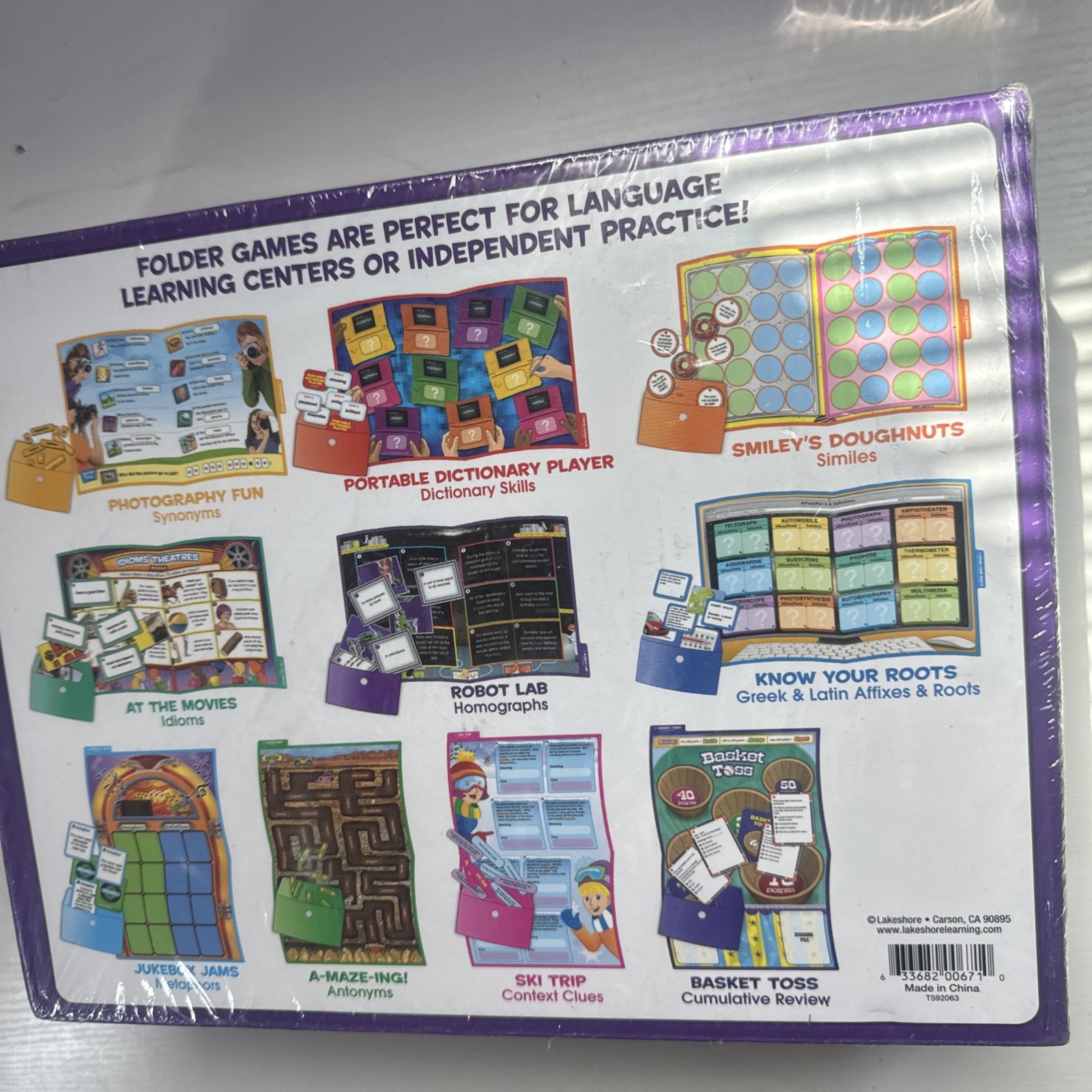 Lakeshore VOCABULARY Elementary Folder Games for Grades 4-5 BRAND NEW SEALED
