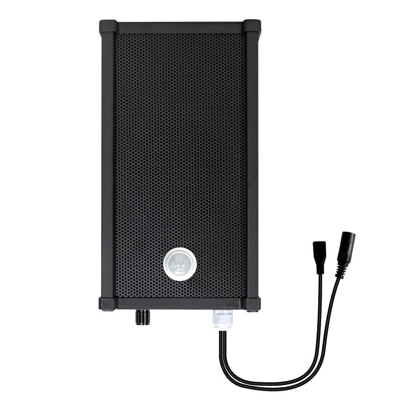 [ Flyron FNM-803-BLK ] Rainproof PIR Motion Sensor Activated Audio Player BLACK