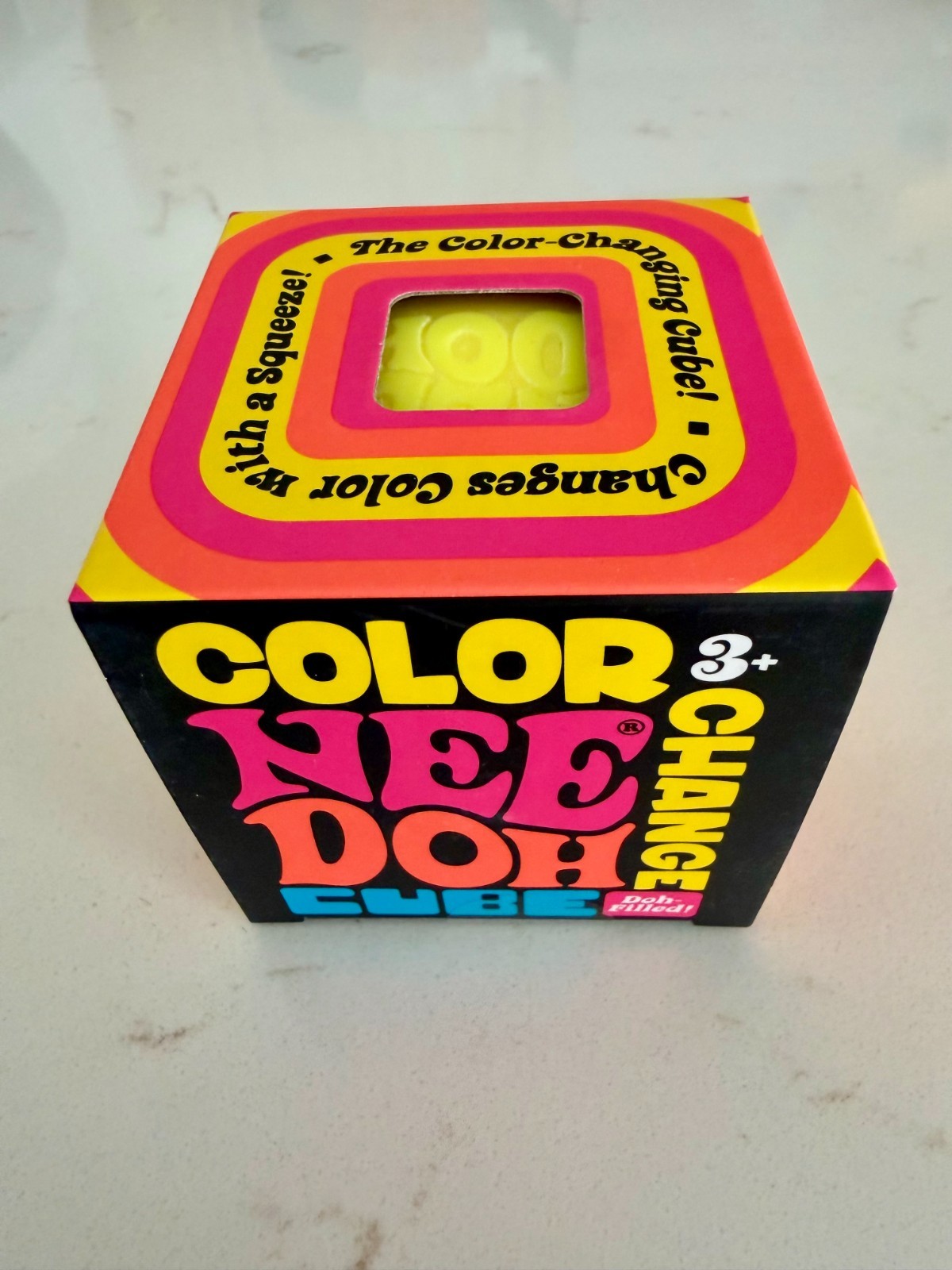 Nee Doh Color Change Cube Squishy Toy Pink Blue Yellow *Free Shipping*